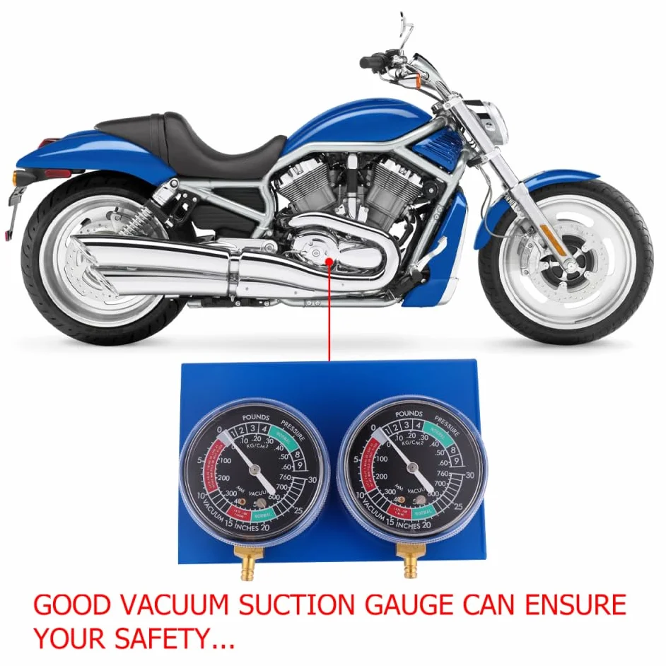 Cabilock Bilanciatore del Misuratore del Vuoto Carburante a 2 Cilindri per Motociclette, Manometro Vacuum Doppio Base Robusta per Sincronizzazione e Bilanciamento Motore