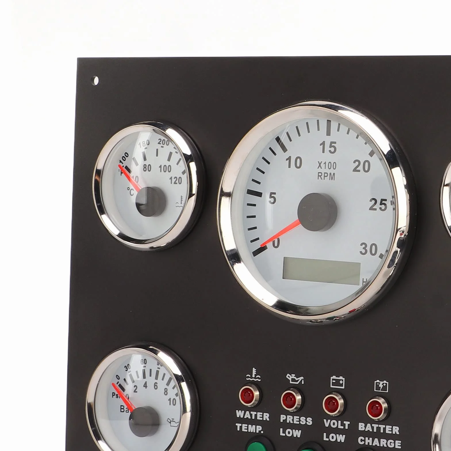 Quadro Strumenti, Cruscotto del Motore Quadro Strumenti con Velocità Motore Livello Olio Pressione Temperatura Acqua Display Tensione con Retroilluminazione Rossa per Barche Camper(12V)