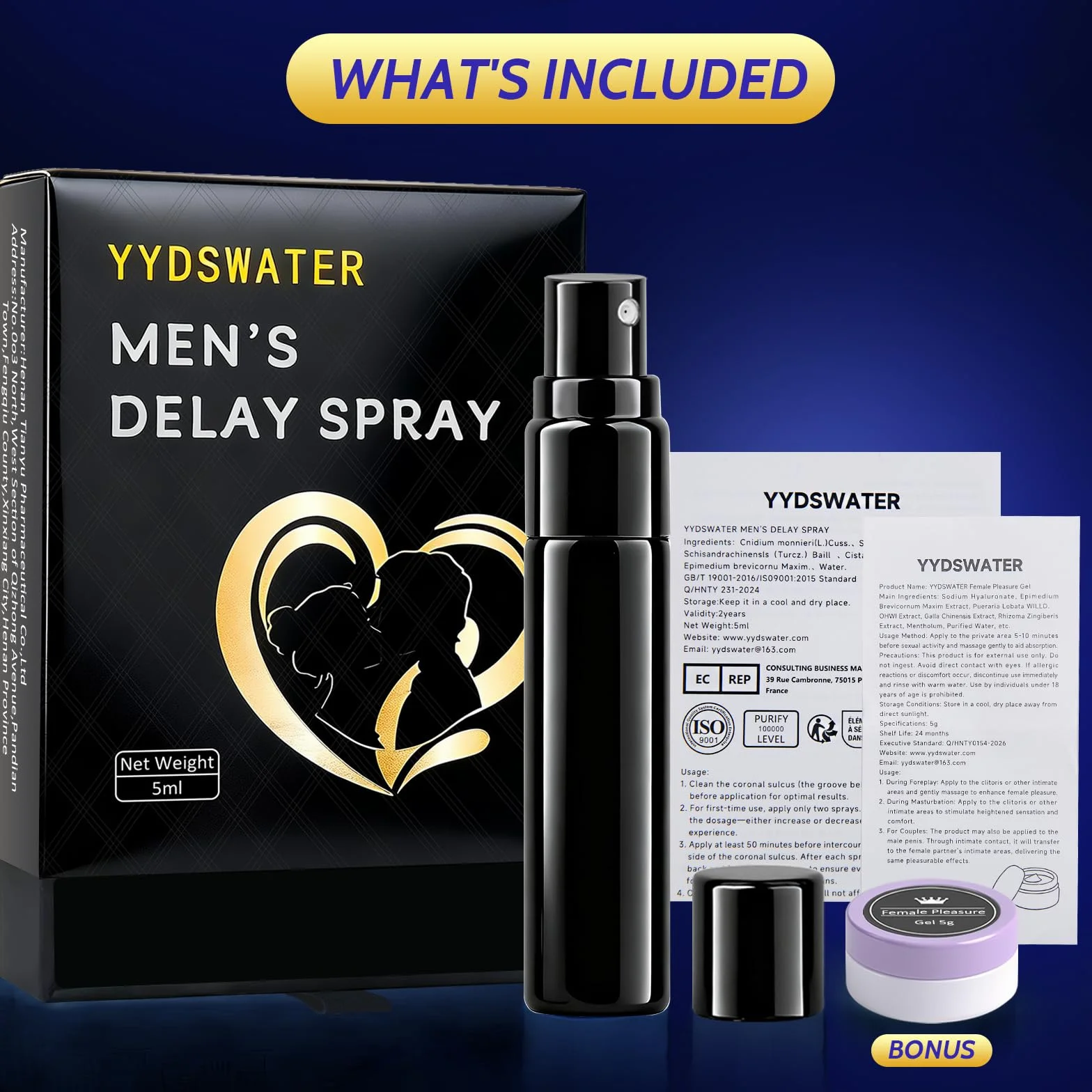 Spray Ritardante Uomo Naturale 5ml Prolunga Intimità Preserva Sensibilità