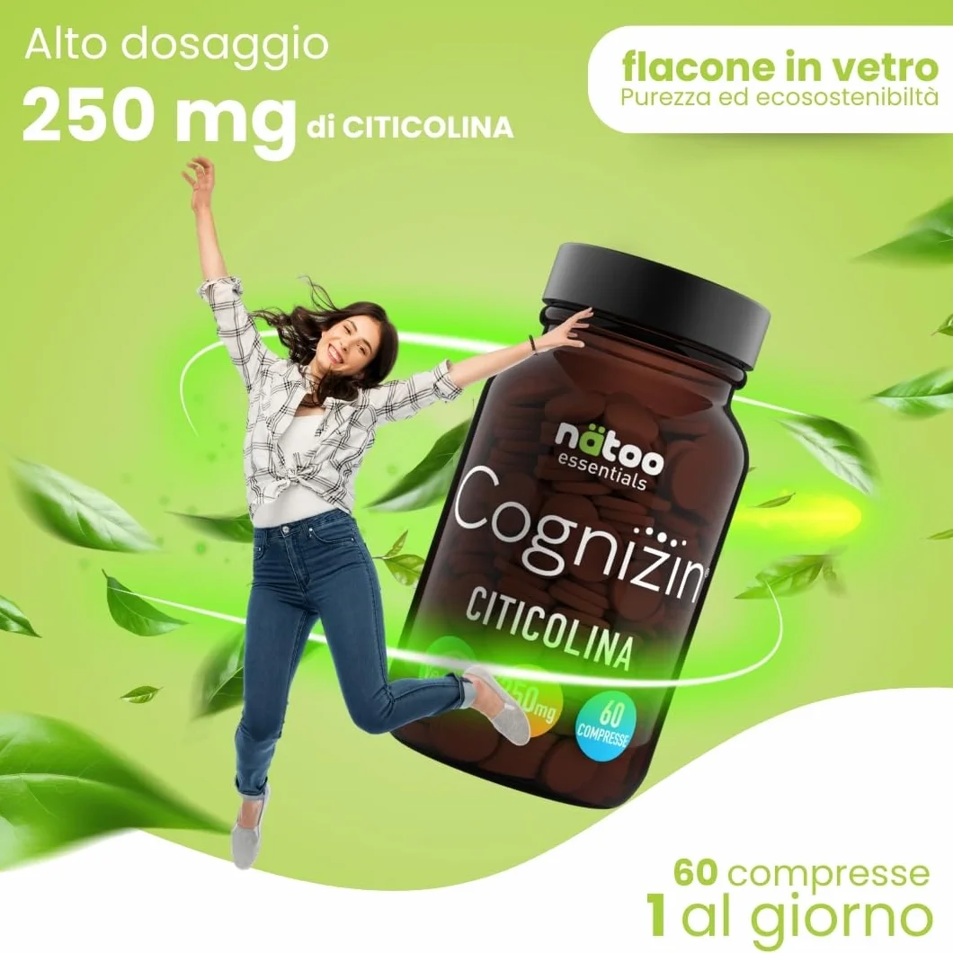 CITICOLINA 250 mg Cognizin 60 Cpr Integratore Concentrazione e Memoria CDP Colina