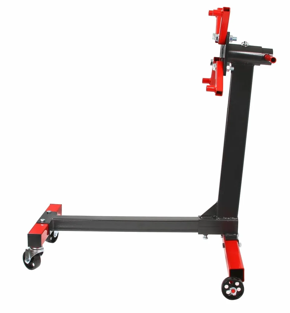 IMJ-Global Cavalletto Sostegno Supporto per Motore | Carico Massimo 450 kg | 4 Bracci | Piatto Girevole a 360 Gradi | Perno di Sicurezza | con Ruote