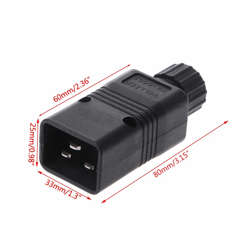 FOLODA Connettore maschio IEC C20 Spina di alimentazione Computer 16A 250V