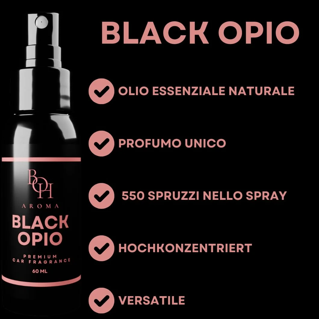 Black Opio Profumo per Auto Deodorante per Interni 60ml