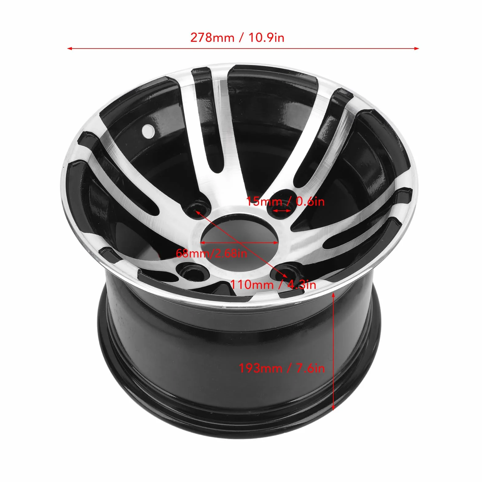 Cerchione ATV Lega Alluminio 10 Pollici Universale Fuoristrada Go Kart Quad Ruota Posteriore