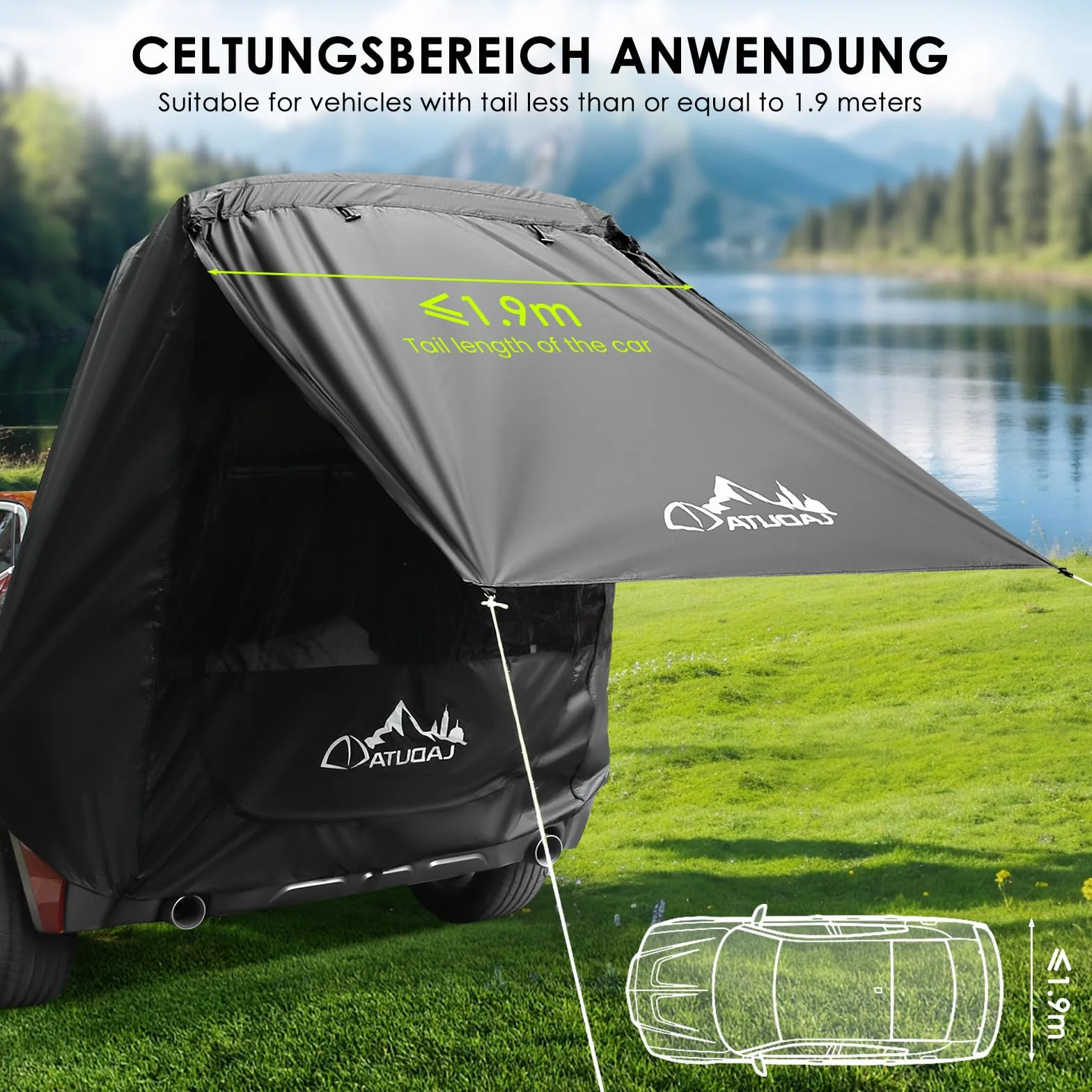 Tenda Parasole per Portellone Posteriore B3 Protezione Solare Impermeabile SUV Campeggio