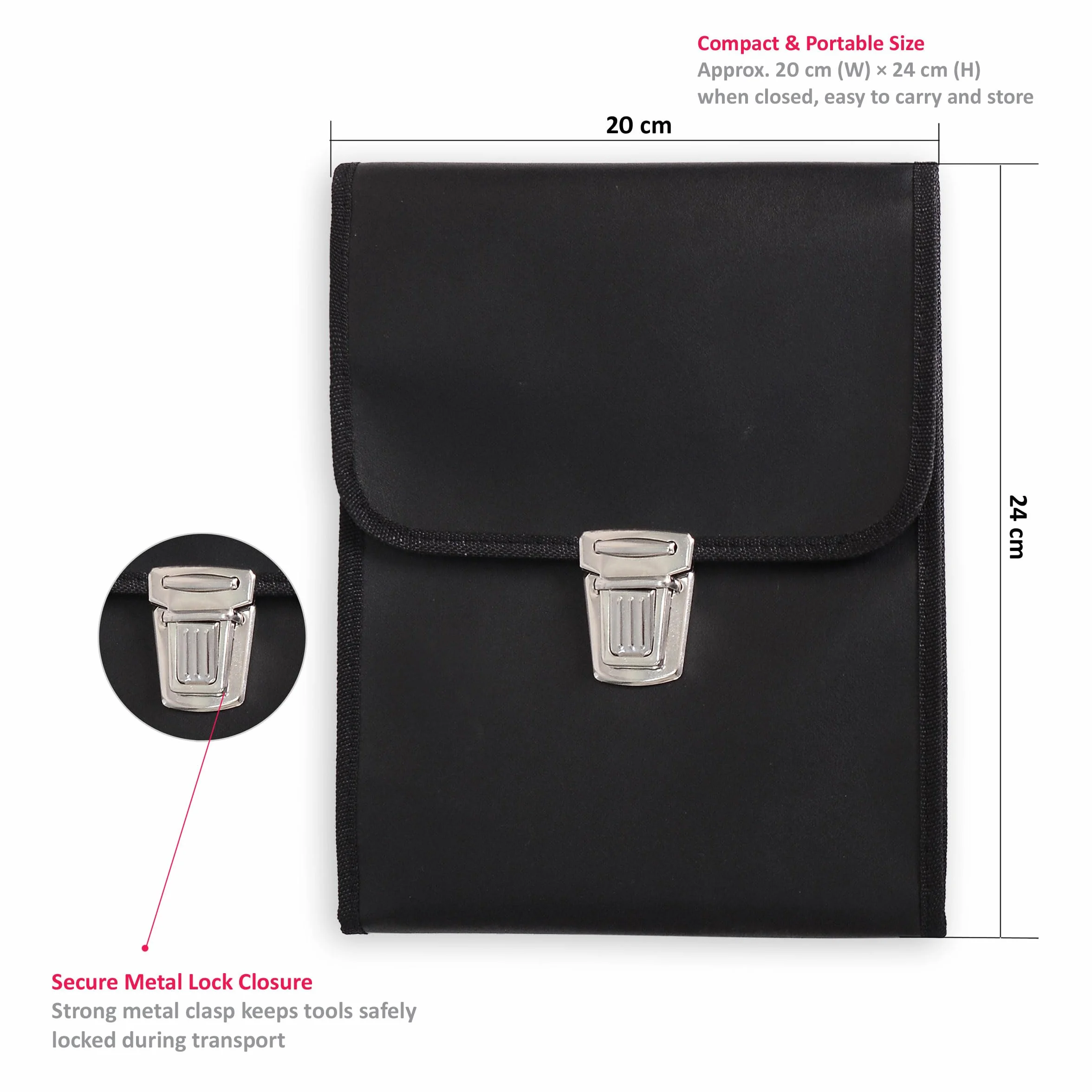 Custodia per Podologia Storage Bag Manicure Pedicure Cosmetici Borsa Nero 13 cm x 19 cm