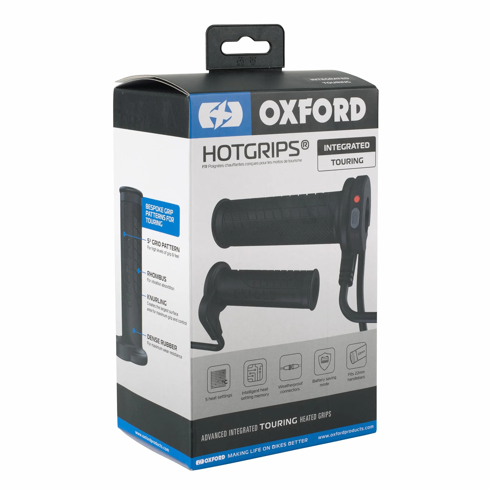 Oxford HotGrips Advanced Integrated | Manopole riscaldate per manubrio per temperature fredde invernali moto moto equitazione