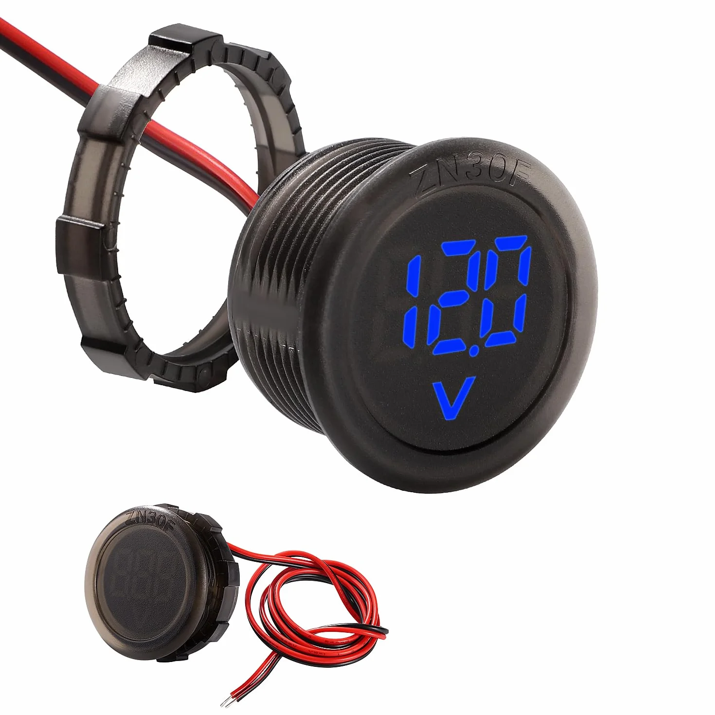 Voltmetro Impermeabile DC Digitale 5V-100V LED Display a Due Fili, per Auto Moto Barca Camper