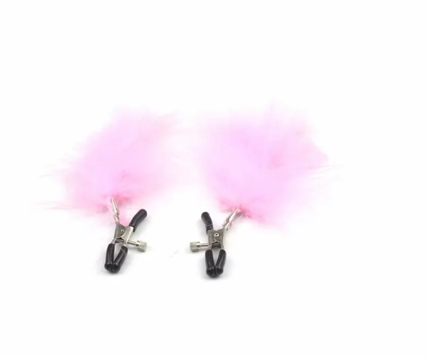 BONDAGERIE Pinze capezzoli Piuma Rosa