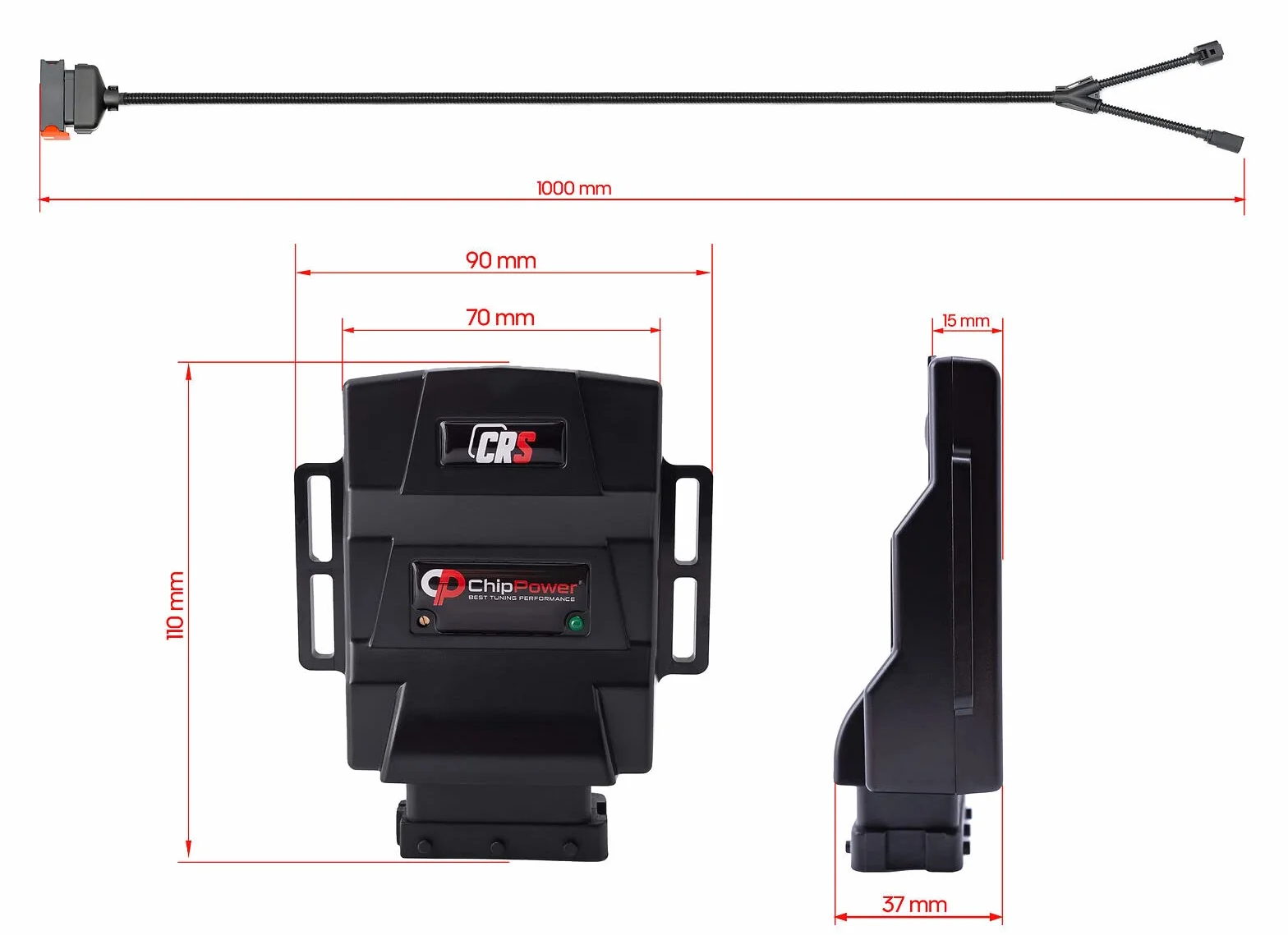 ChipPower Centralina Aggiuntiva CRS all'auto per Fiat 500 L 1.3 1.6 D Multijet 2007-2020 Tuningbox Plug&Drive Adatto Chip Tuning con Presa Individuale Diesel