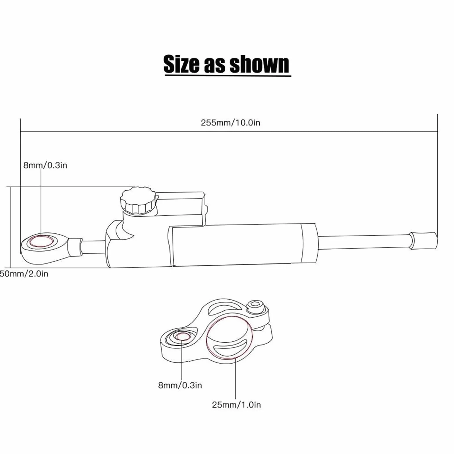 Ammortizzatore di Sterzo Regolabile per Moto da Strada CNC per Aprilia RS250 RS 250 1998 1999 2000 2001 2002 2003 2004 (Color : A)