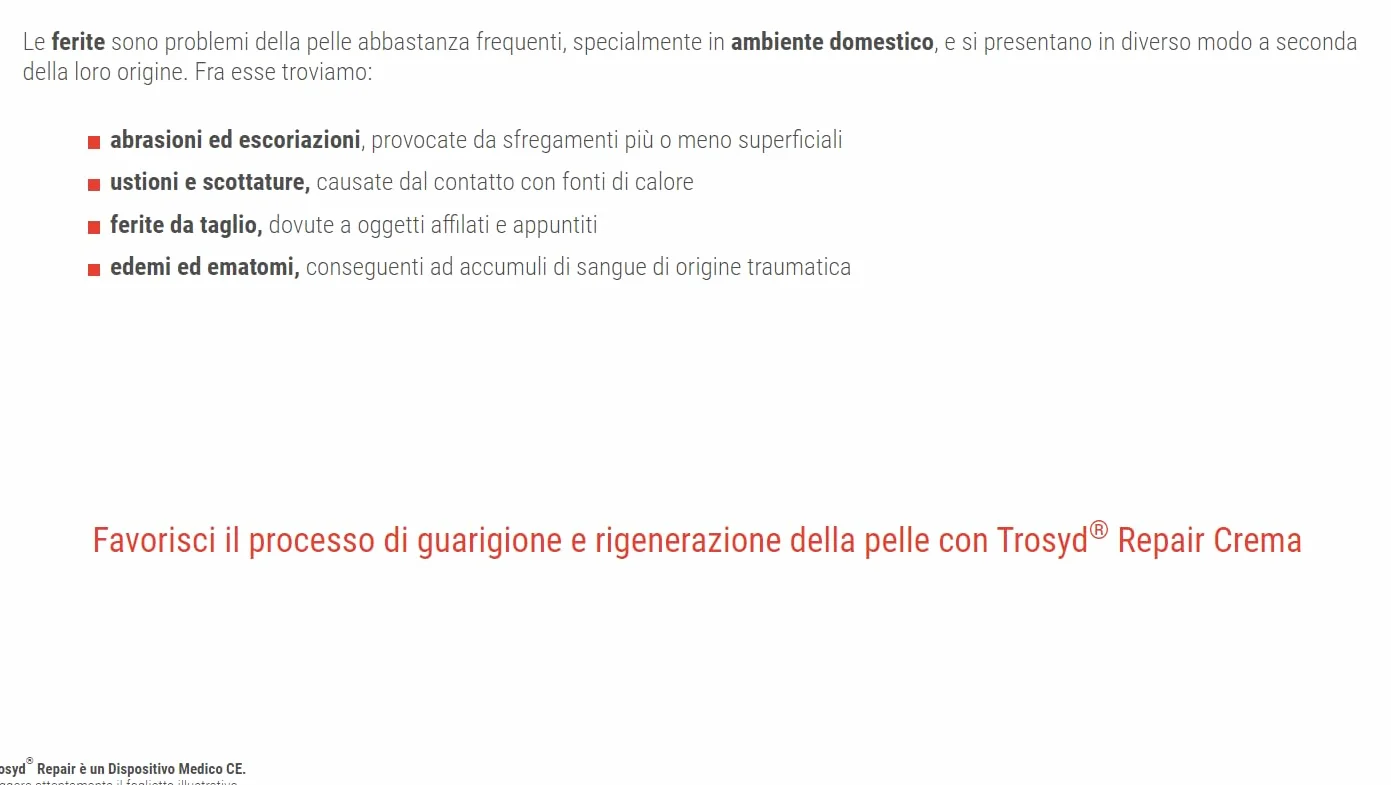 GIULIANI Trosyd Repair 25g Crema Ferite Ustioni Abrasioni Acido Ialuronico Cicatrizzante