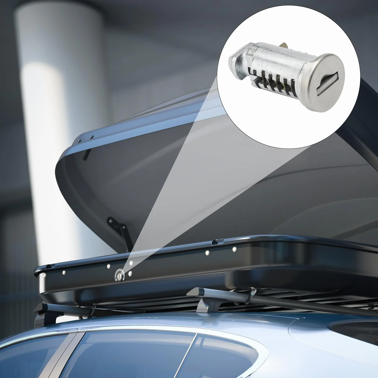 APOMOONS 4 Pezzi Anelli di Bloccaggio per Thule, Serratura di Sicurezza con 2 Chiavi e 1 Chiave di Controllo, Sistema a Chiave Unica per Portapacchi Box da Tetto Traverse