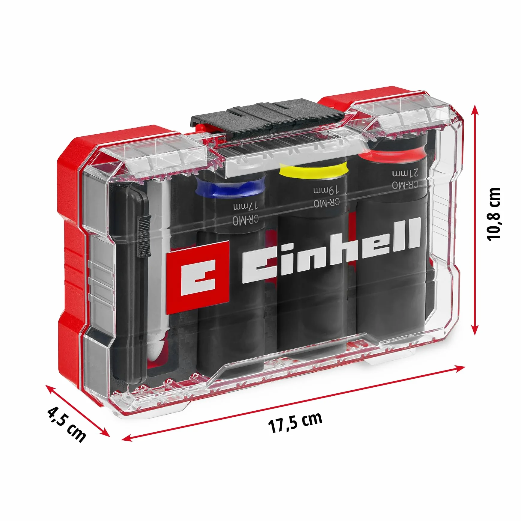 Original Einhell set impact auto 5 pezzi protezione cerchio CrMo 17/19/21 mm 80 mm 1/2"
