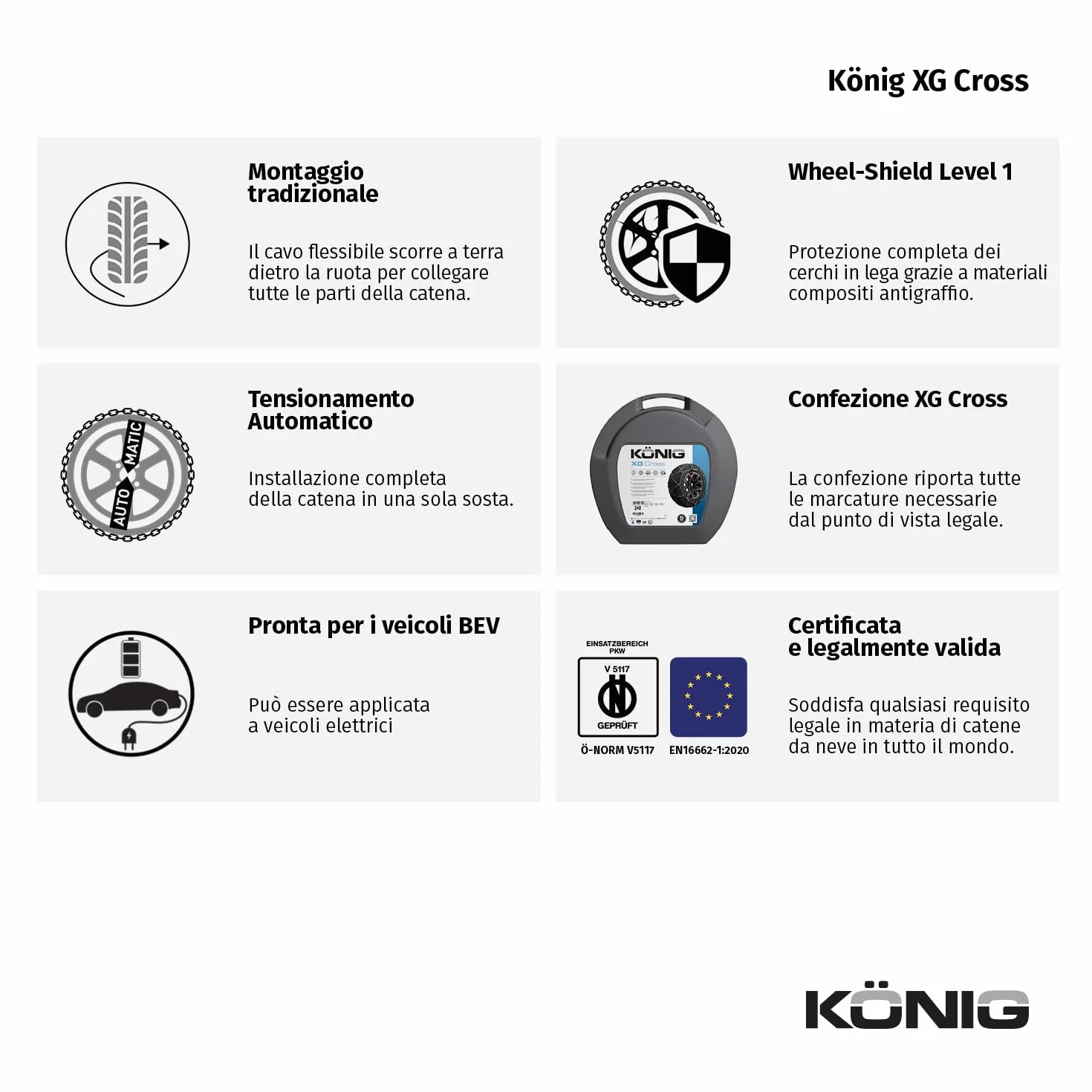 KÖNIG XG Cross 246 Catene da Neve