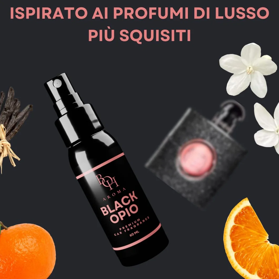 Black Opio Profumo per Auto Deodorante per Interni 60ml