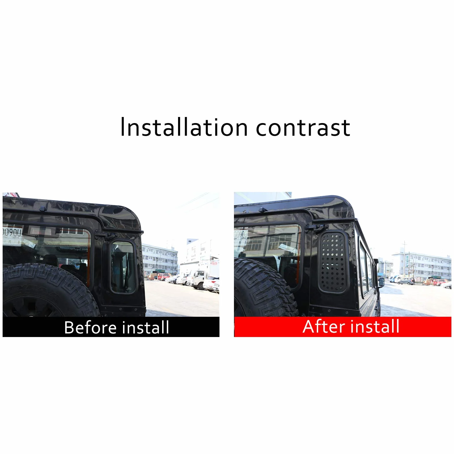 Per LR Defender 110 90 2004–2022, piastra protettiva vetri laterali, lega alluminio nero, accessori auto