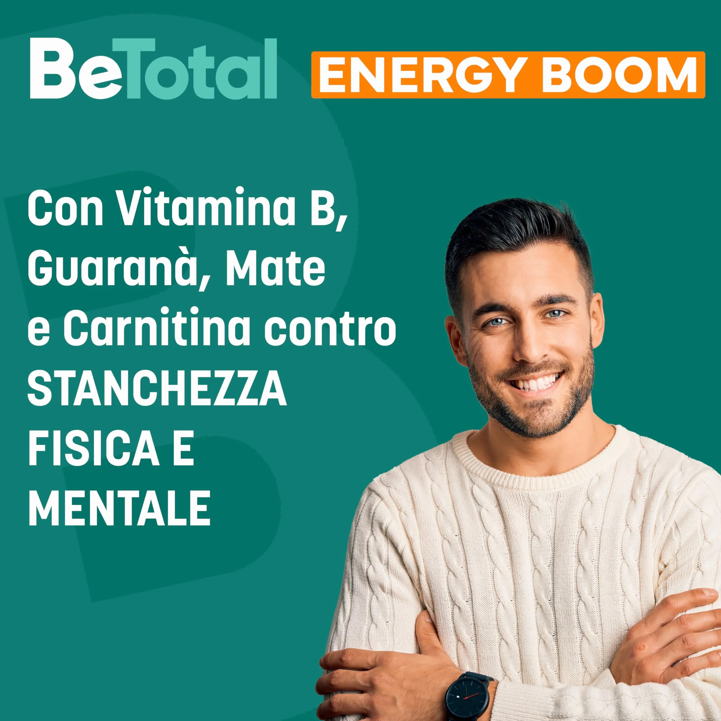 Betotal Energy Boom Integratore Alimentare con Vitamine B, Guaranà, Mate e Carnitina, Gusto Frutti Rossi, 20 stick liquidi