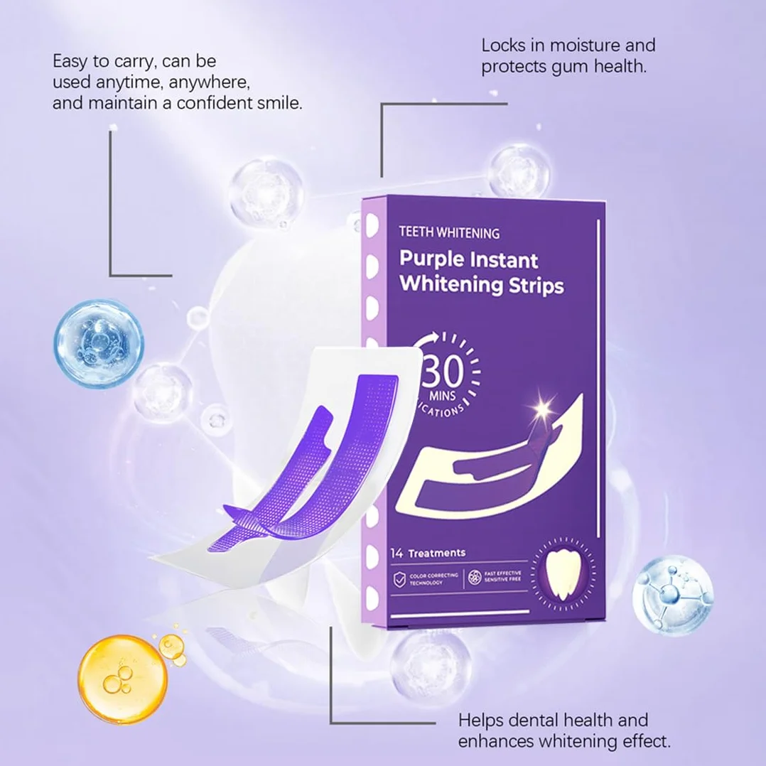 Sbiancante Denti Strisce Sbiancanti 28 Pezzi 14 Sessioni Sbiancamento Denti Whitening Strips