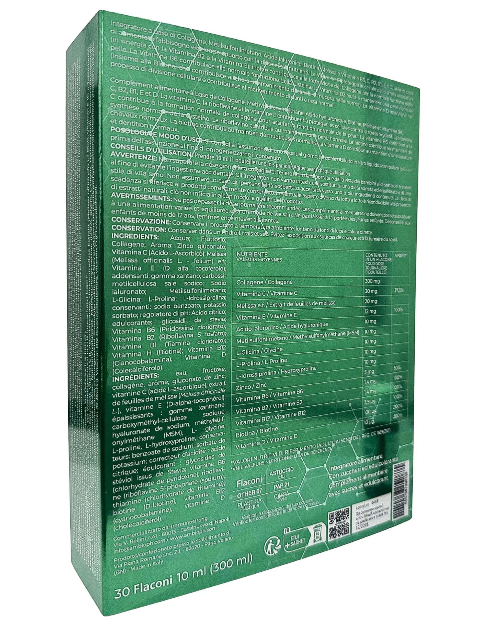 Collagene da Bere con Acido Ialuronico, Biotina, Msm, Vitamina C e Peptide - Collagen Idrolizzato per Ossa e Articolazioni