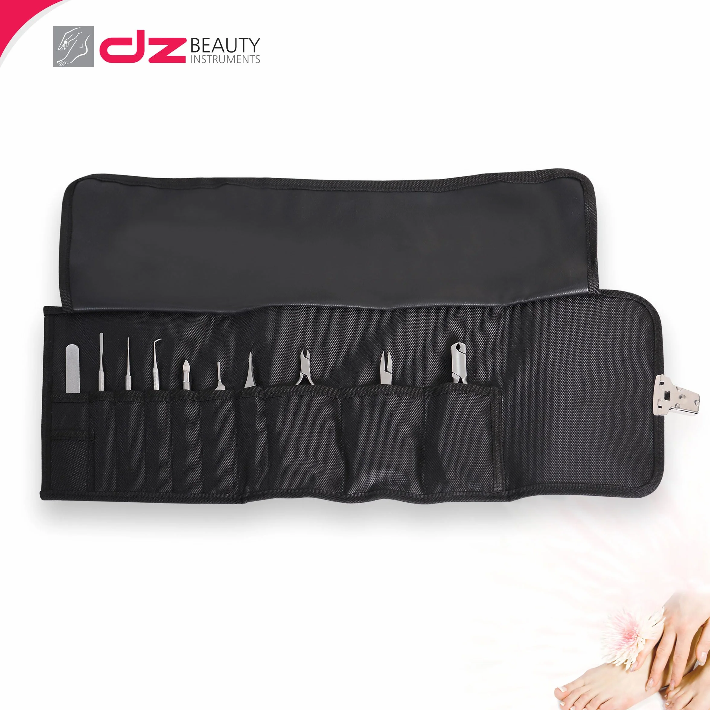 Custodia per Podologia Storage Bag Manicure Pedicure Cosmetici Borsa Nero 13 cm x 19 cm