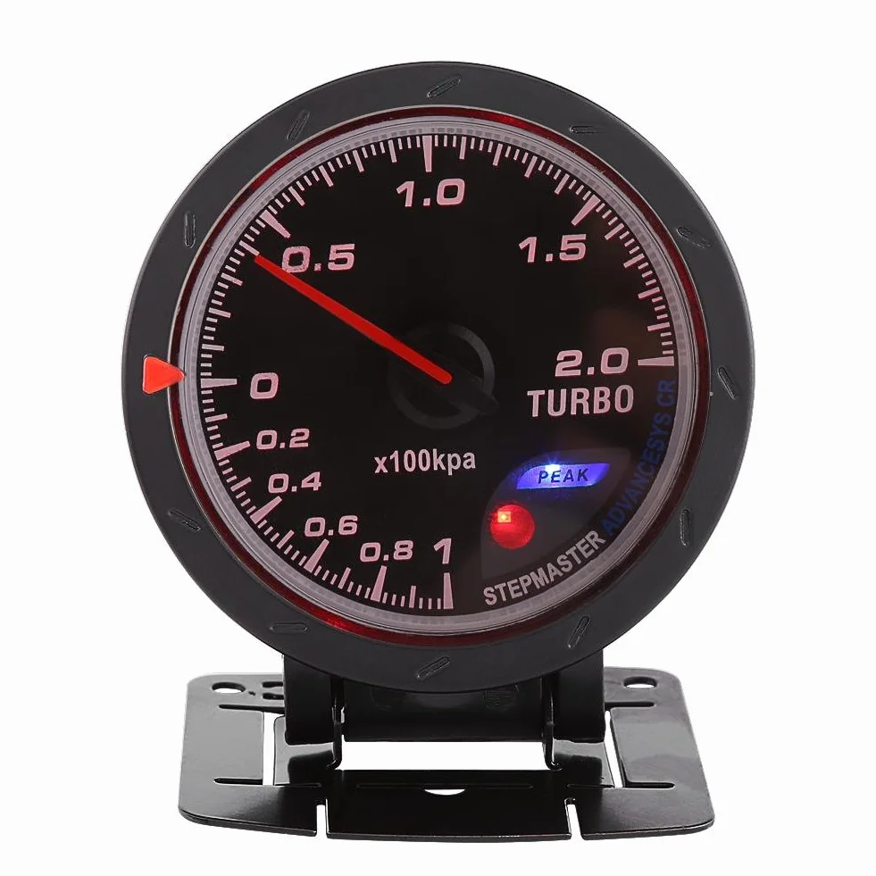 Calibro Turbo Boost, universale 60mm DC 12V LED Calibro Turbo Boost Calotta nera sostituzione per auto 0 200 Kpa