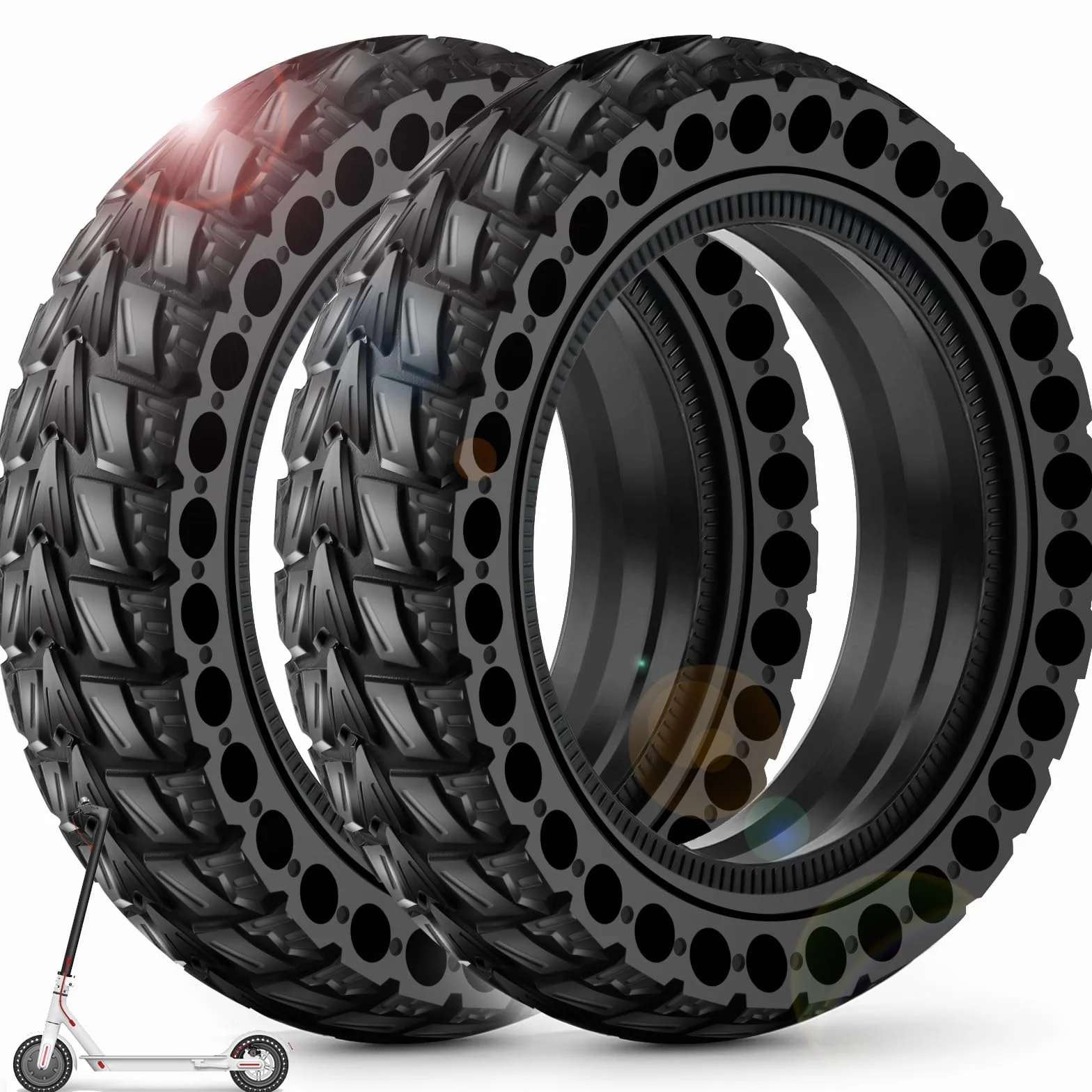 BANGTING 2PCS 8 1/2 x 2 Pneumatici per Monopattino Elettrico Ruote, 8.5x2 Pollici Gomme Piene, 50/75-6.1 Pneumatico di Ricambio per Xiaomi Pro 2 / M365 / M365 Pro / 1S / 3/3 Lite/Essential