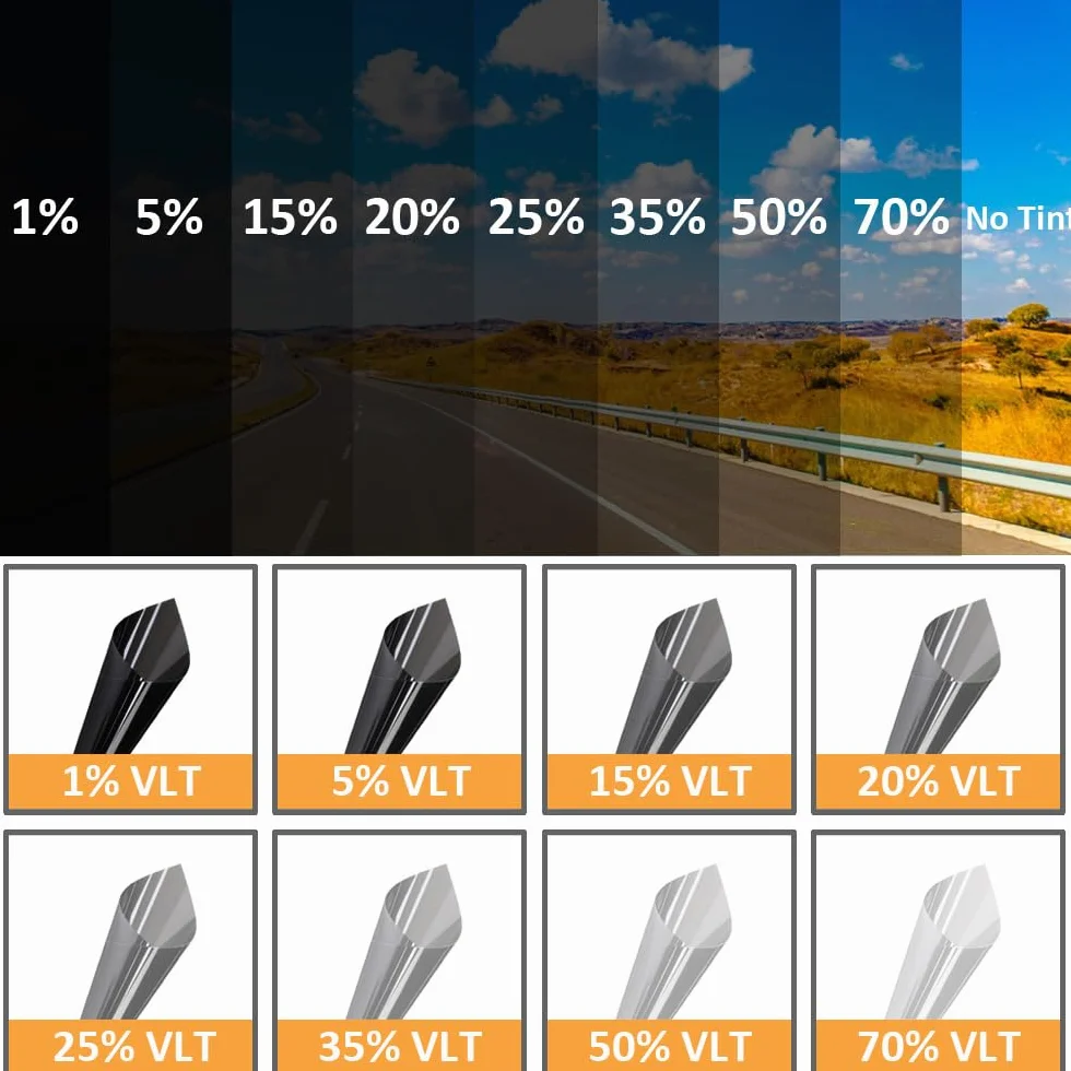 Pellicola Oscurante per Vetri Auto 5% VLT Autoadesivo Pellicola Oscurante Vetri Auto Antiriflesso Pellicola Finestre Privacy Protezione Solare AntiGraffio Nero 50cmx300cm