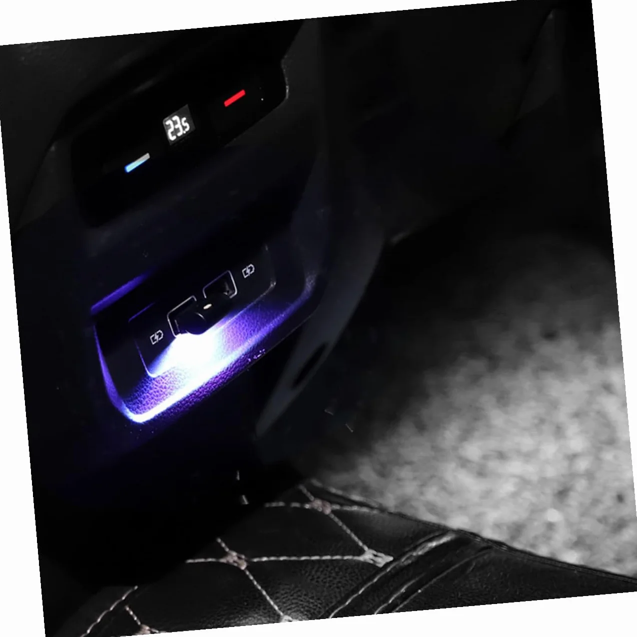 ULTECHNOVO 2 Pezzi Luci LED per Auto Interni USB Lampade Atmosfera Abs Nero