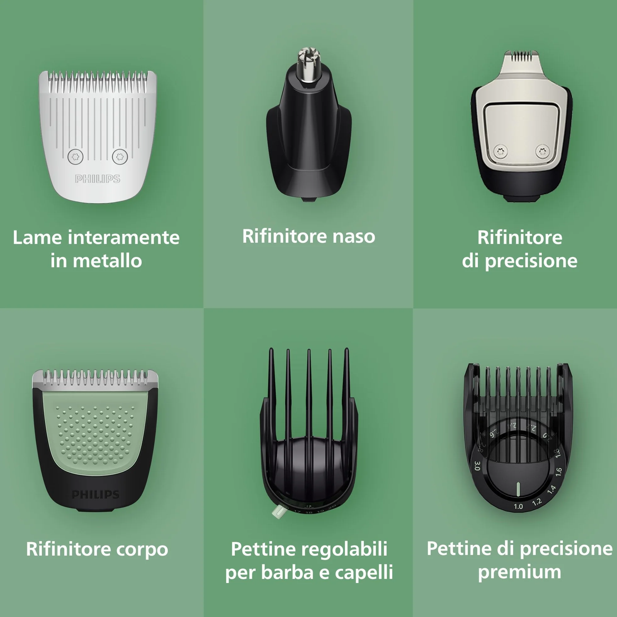 Philips Serie 7000 Multigroom 17 w 1 - Trymer do brody, włosów i ciała, lame metalowe, 26 ustawień długości (0,5-20 mm), MG7961/15