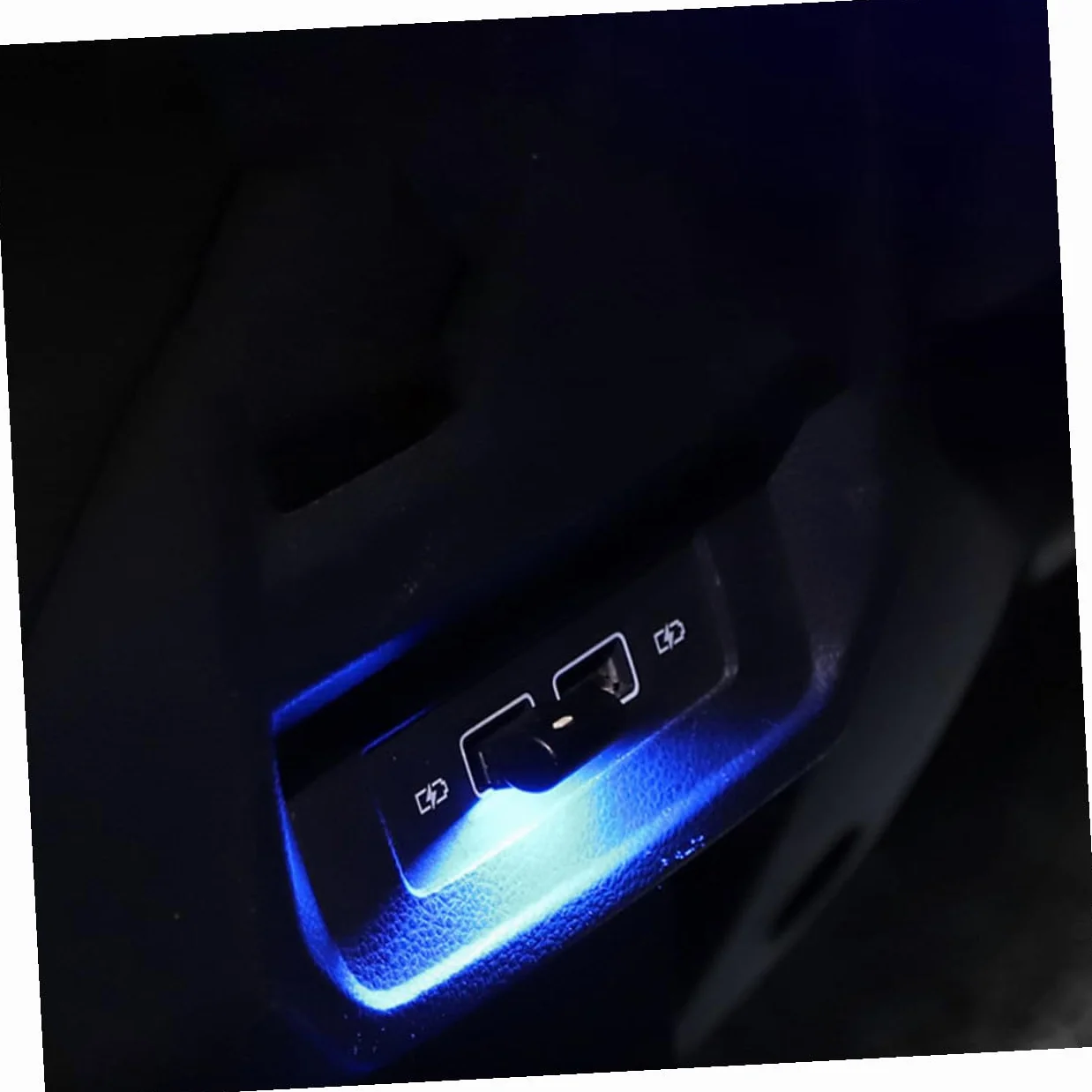ULTECHNOVO 2 Pezzi Luci LED per Auto Interni USB Lampade Atmosfera Abs Nero