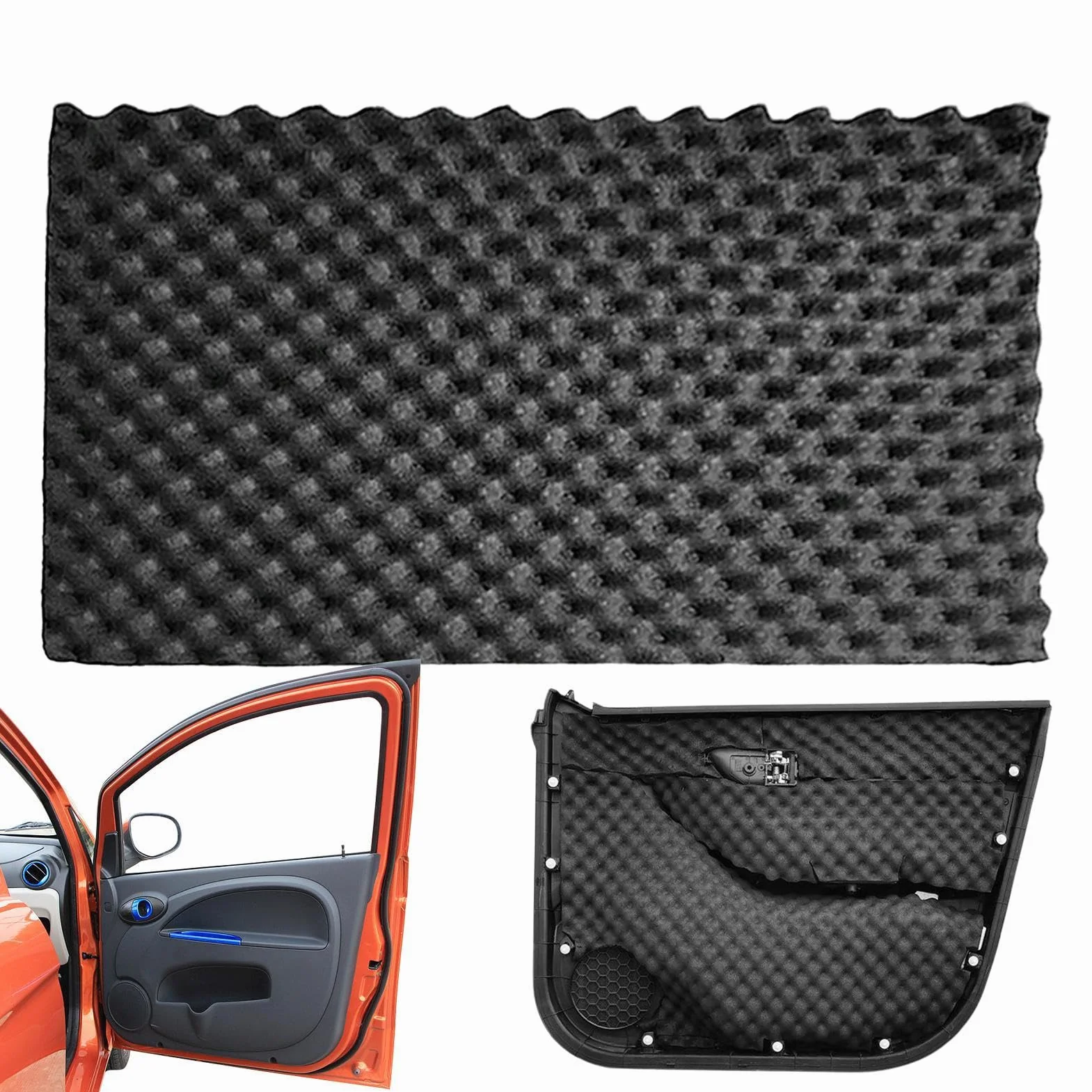 Schiuma fonoassorbente, tappetino isolante fonoassorbente termico per auto - Isolamento acustico per isolamento termico e acustico per auto | Schiuma resistente al calore per cofano auto,