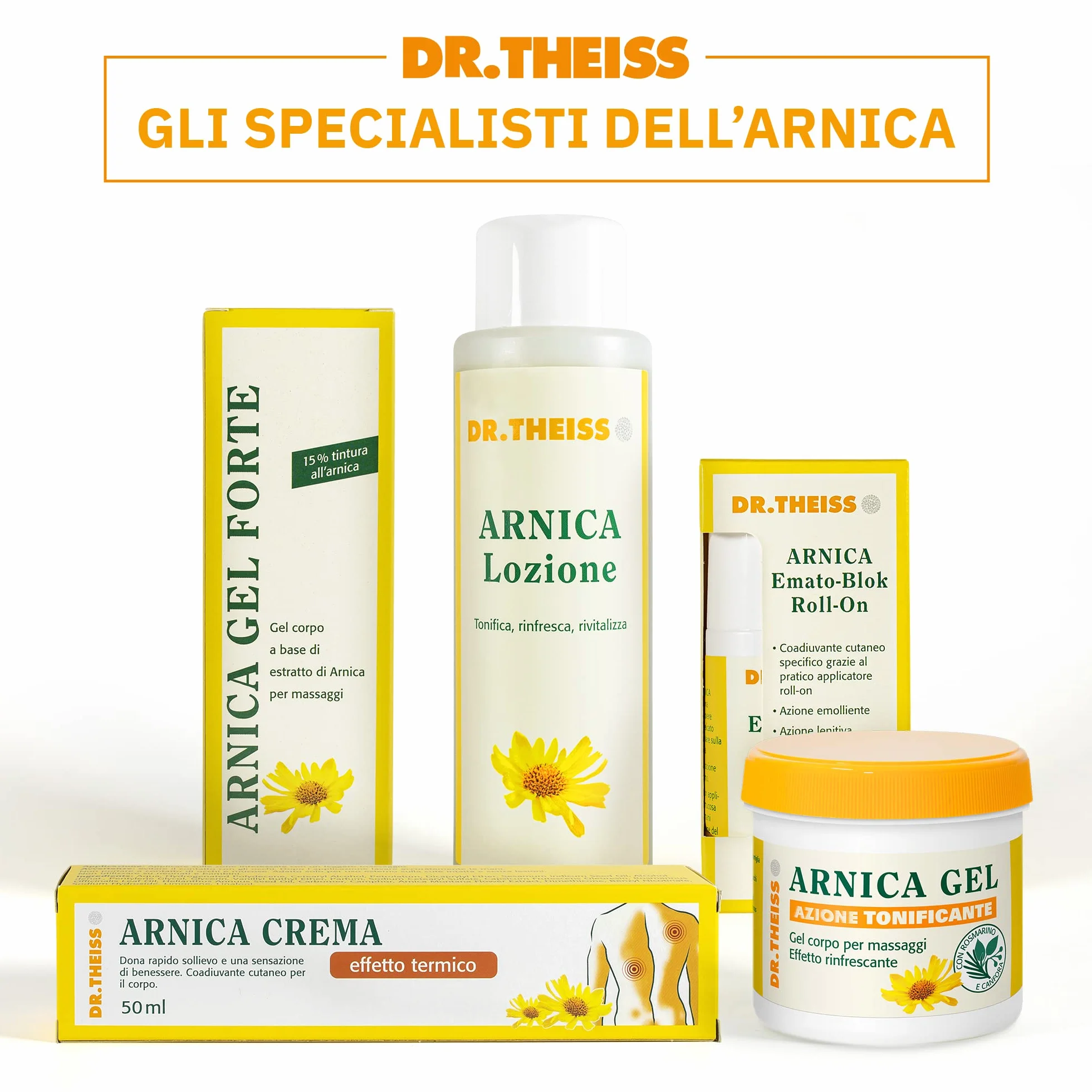Dr. Theiss Arnica Crema Effetto Termico Riscaldante 50 ml Estratto di arnica forte Sollievo cervicale schiena ginocchio