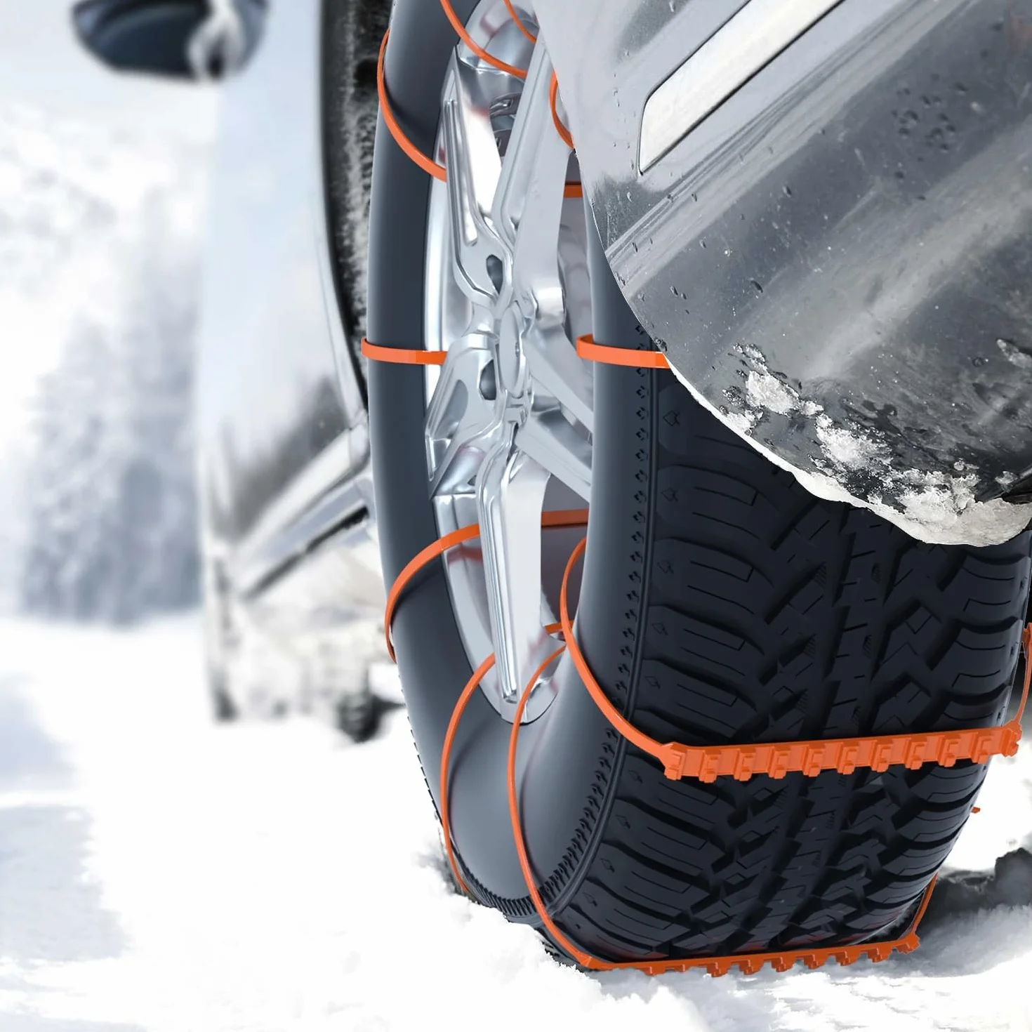 Catene da Neve Universali in Nylon Voarge per Auto SUV Pickup Camion 10 Pezzi