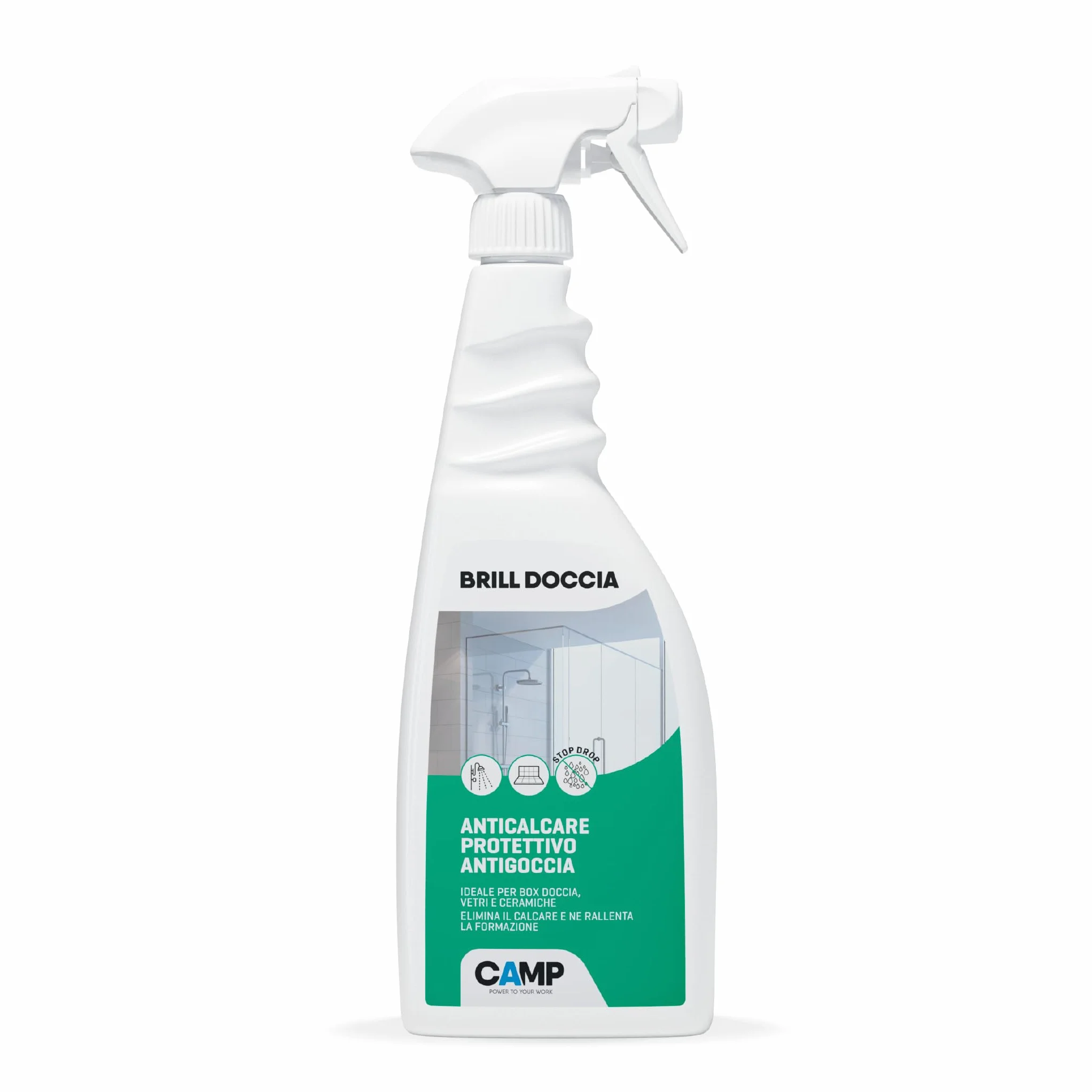 CAMP Brill Doccia Anticalcare Protettivo Antigoccia Detergente Vetri Ceramiche 750ml