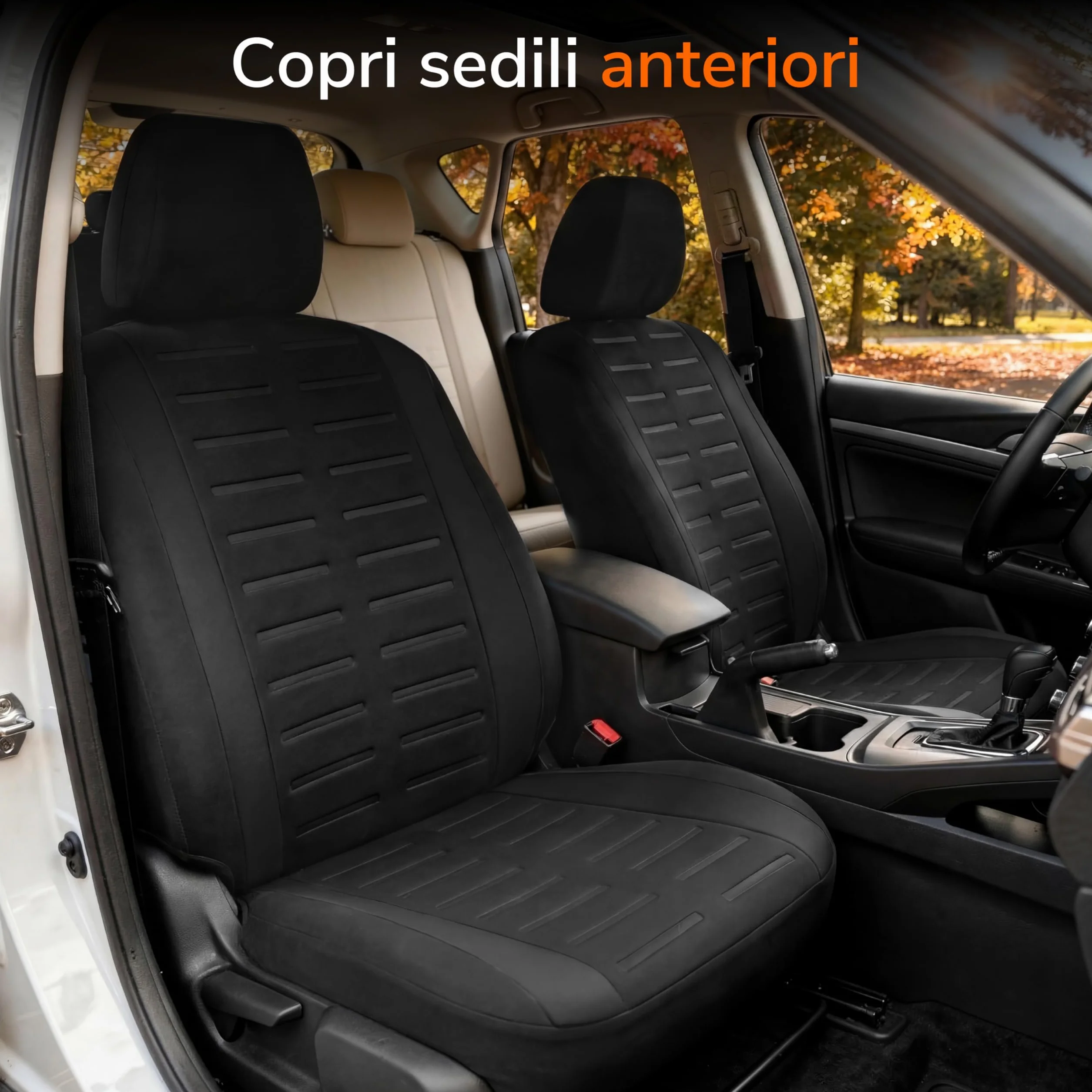Coprisedili Anteriore Upgrade4cars Set 2026 | Coperture Universali in Nero per Auto