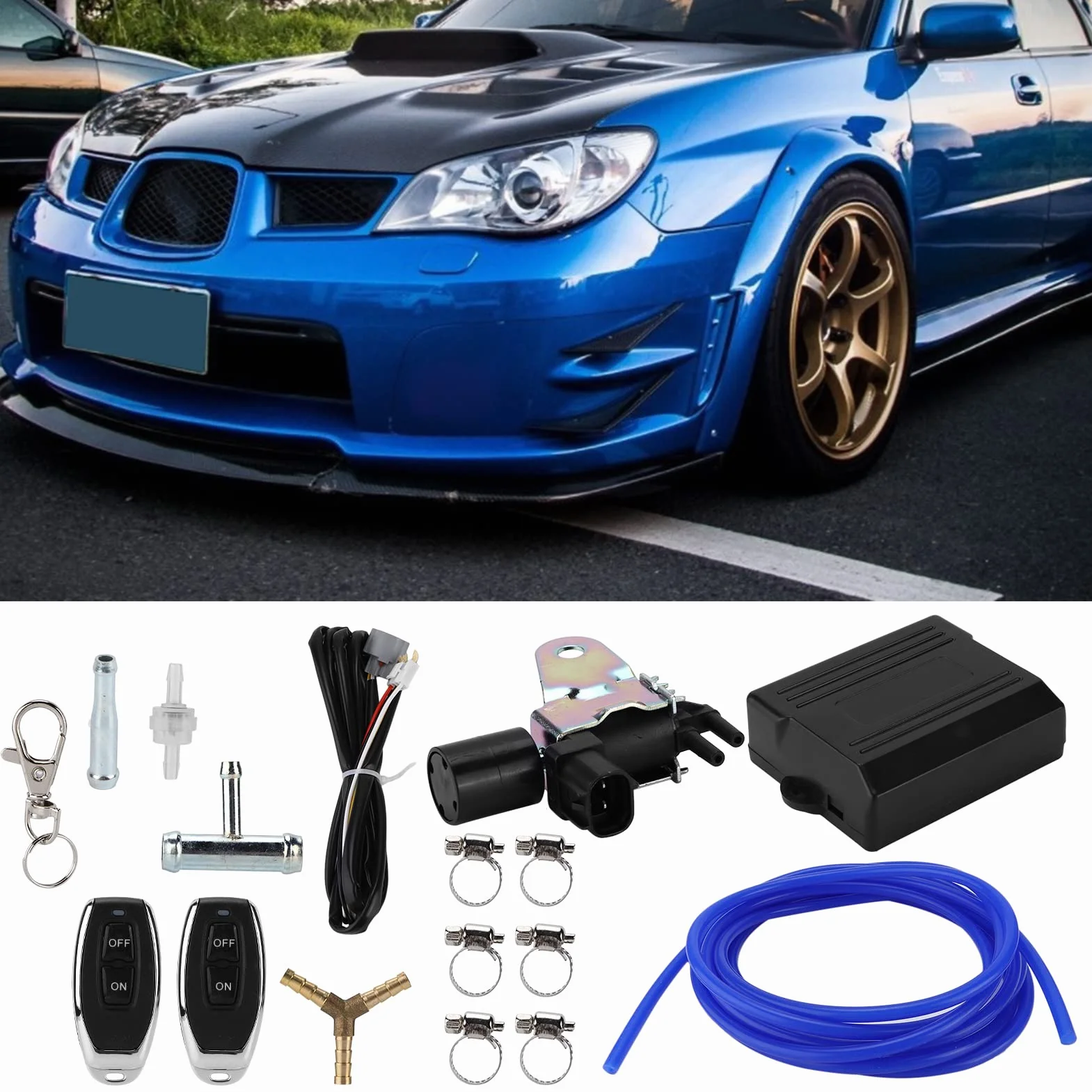 Kit Controller Universale per Valvola di Ritaglio di Scarico Wireless per Auto | Controllo Professionale, Condizioni Ottimali, Installazione Semplice | Metallo + Plastica + Gomma