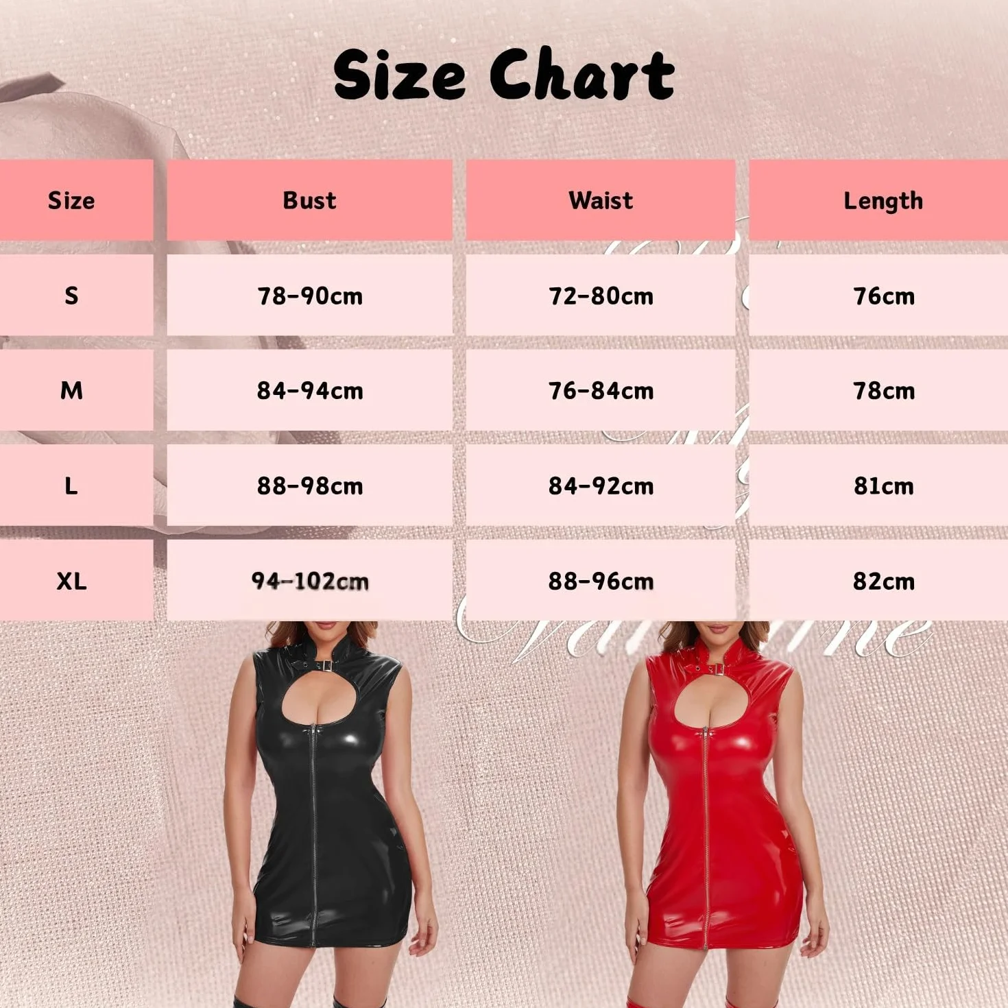 Mini Abito Donna in Pelle Verniciata Wetlook Leotard Babydoll Bodycon Bagnato Clubwear Festa