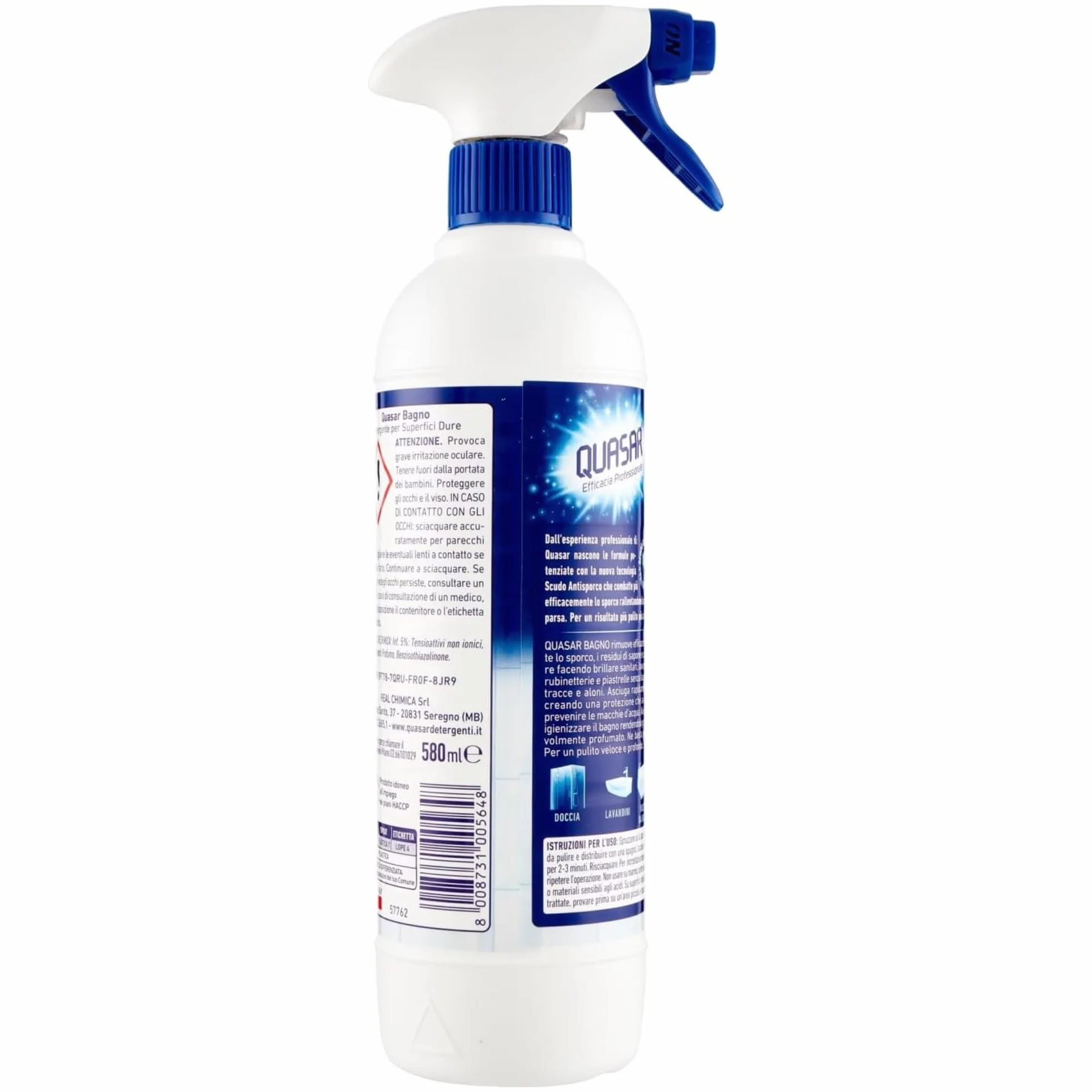 Quasar Detergente BAGNO Igienizzante Spray Anticalcare 580ml (6 Spray)