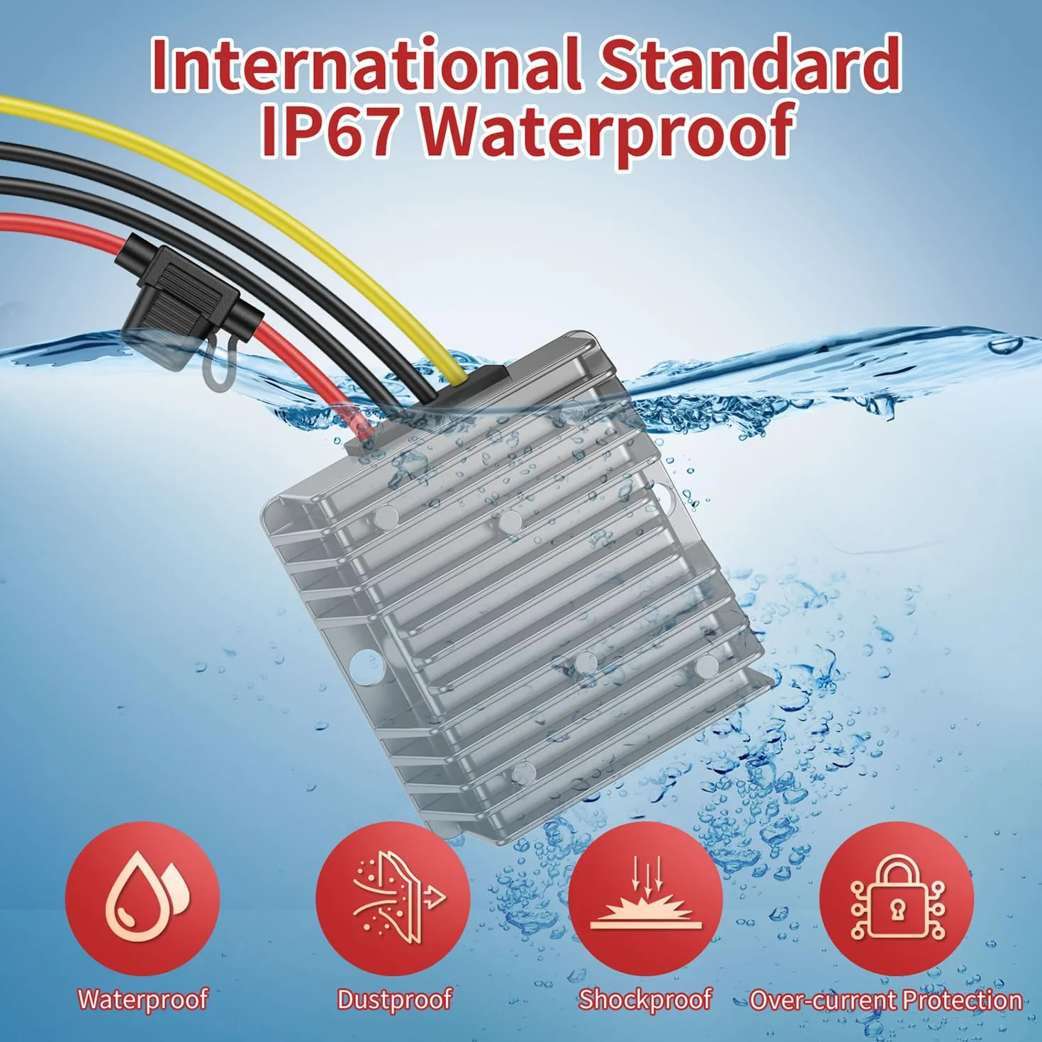Przetwornica 24V na 12V 30A 360W IP67 Impermeabile Step Down