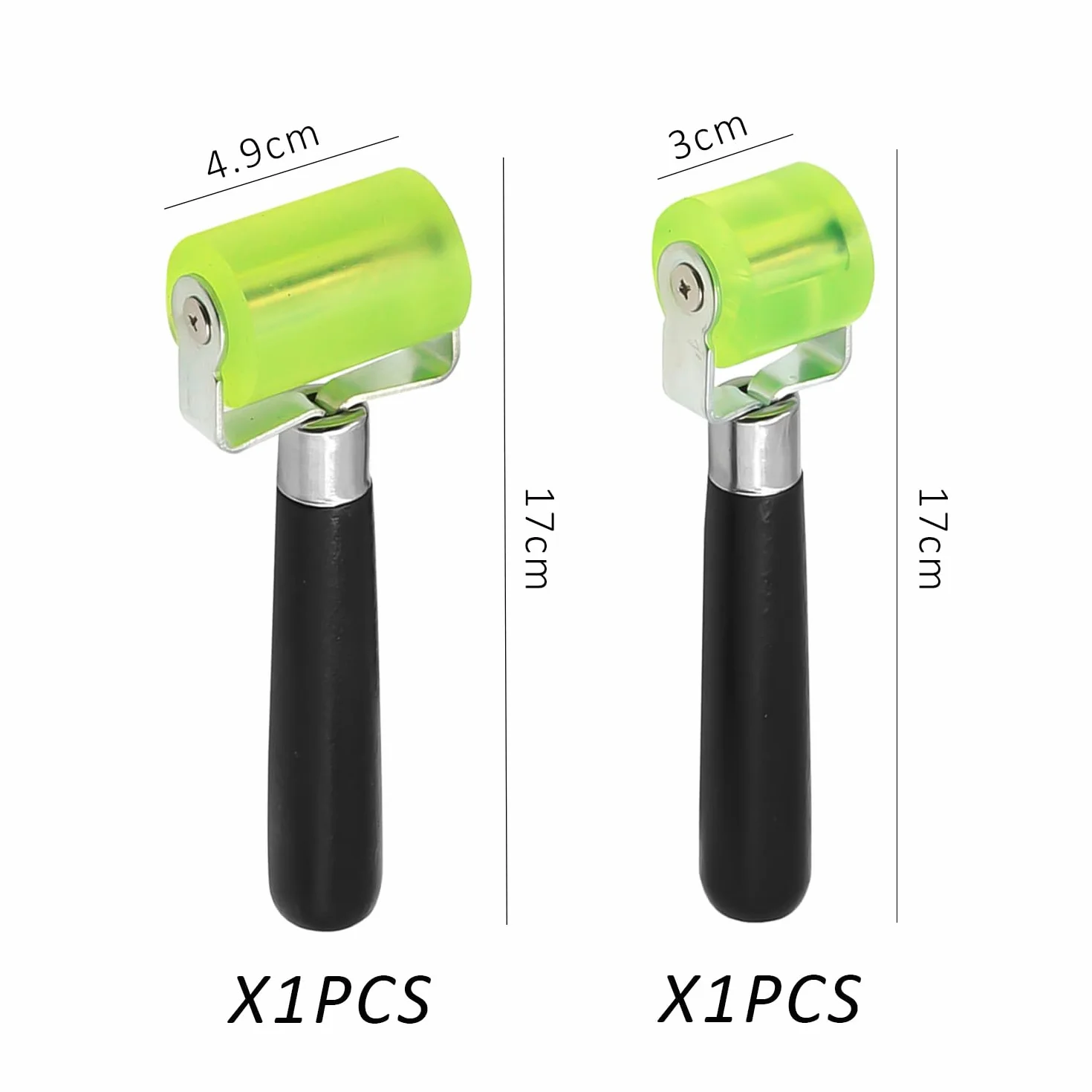 2 pezzi di rulli in silicone verde, rullo per silenziatore, strumento di installazione per pad di protezione acustica auto, strumento a rullo, rullo manuale, rullo in silicone multifunzionale