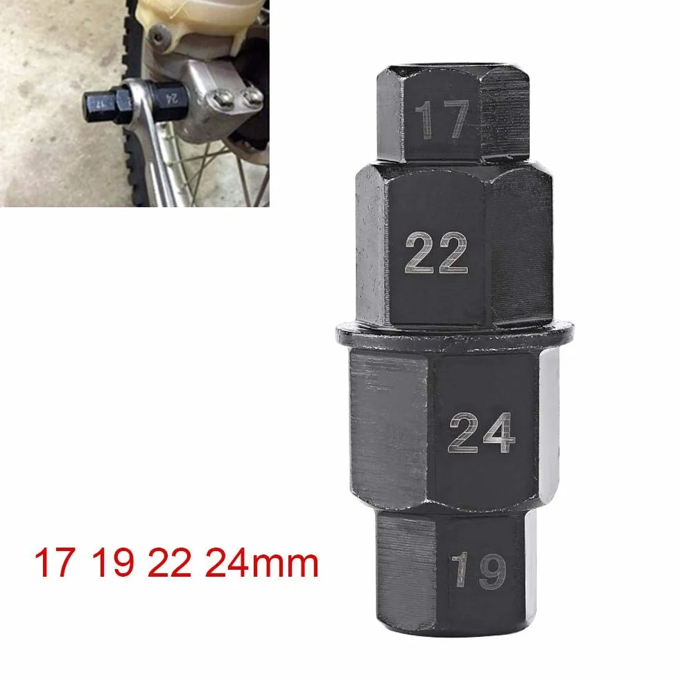 Fydun Chiave Esagonale per Ruota Moto 17mm 19mm 22mm 24mm Strumento di Rimozione ASSE Nero