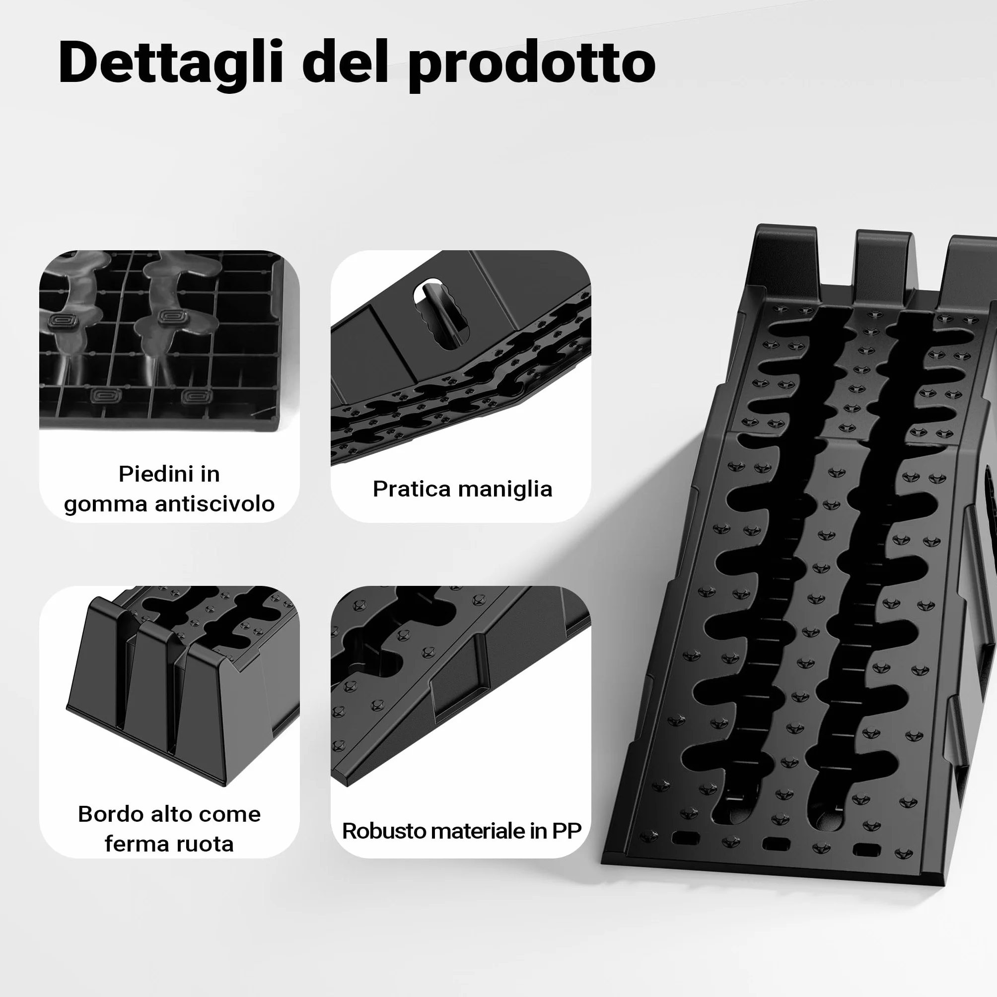 XPOtool Cunei livellatori auto veicoli 2 pz. max 5 t Rampa di livellamento in plastica