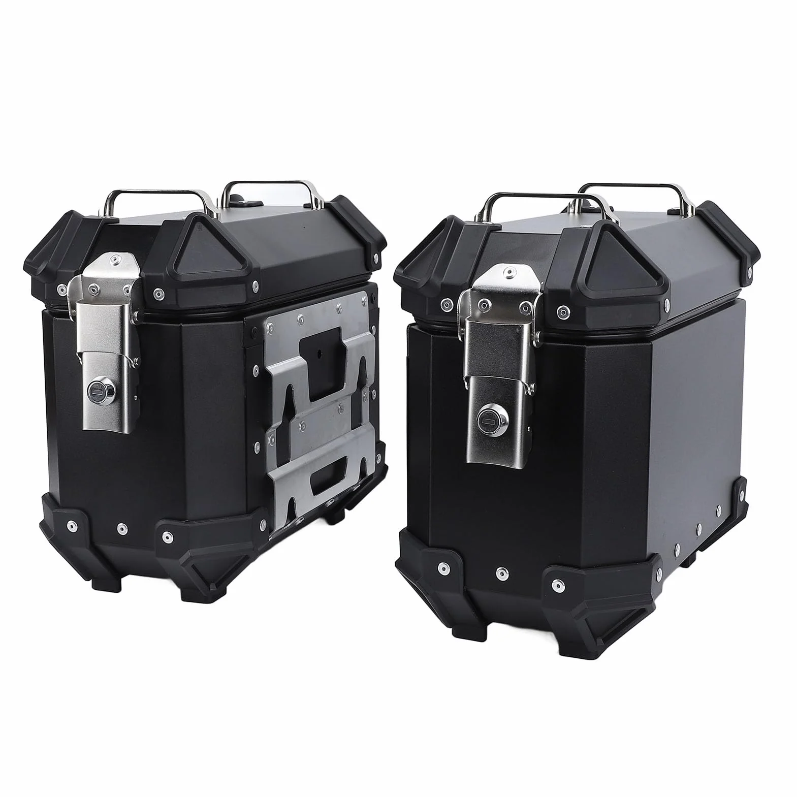 Custodia Laterale per Moto Custodia Rigida Portatile in Lega di Alluminio con Chiusura di Sicurezza Adatta per Motociclisti, Adatta per Riporre i Bagagli del Casco (BLACK)