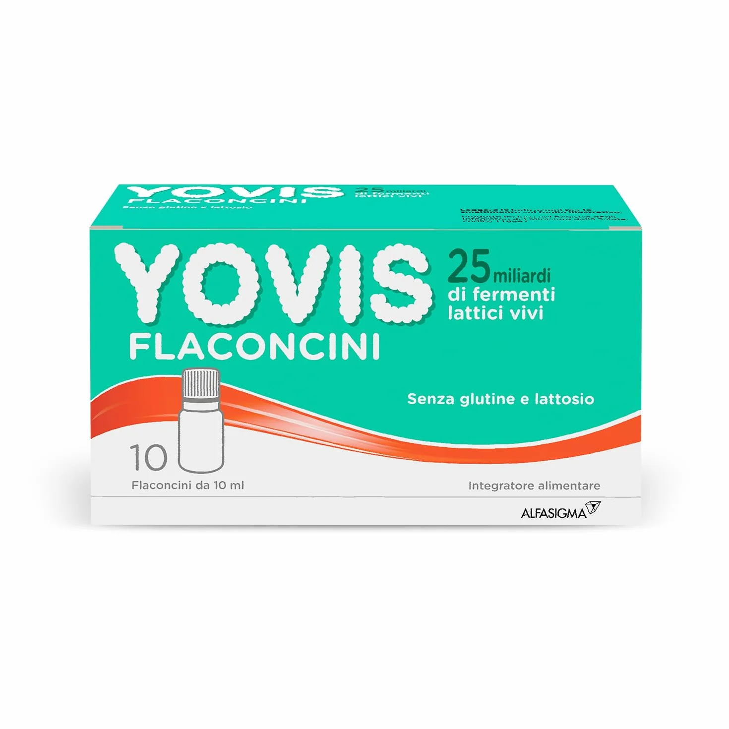 YOVIS Probiotici per il Benessere Intestinale 25 Miliardi Fermenti Lattici Vivi 10 Flaconcini 10ml