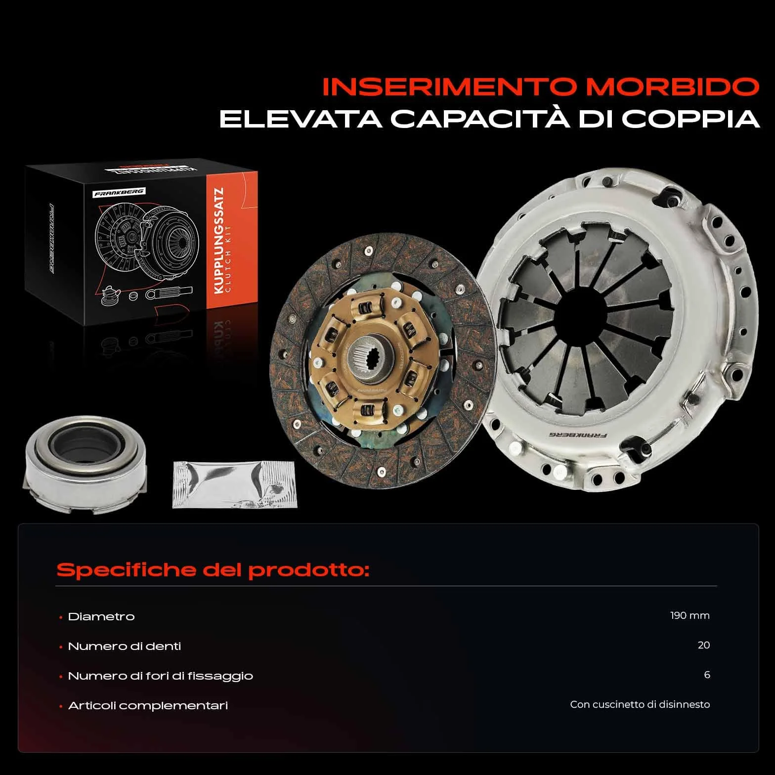 Frankberg Frizione Set frizione Compatibile con Jimny Veicolo fuoristrada Chiuso SN Jimny SUV SN Replace# 22100-83030,22100-83020