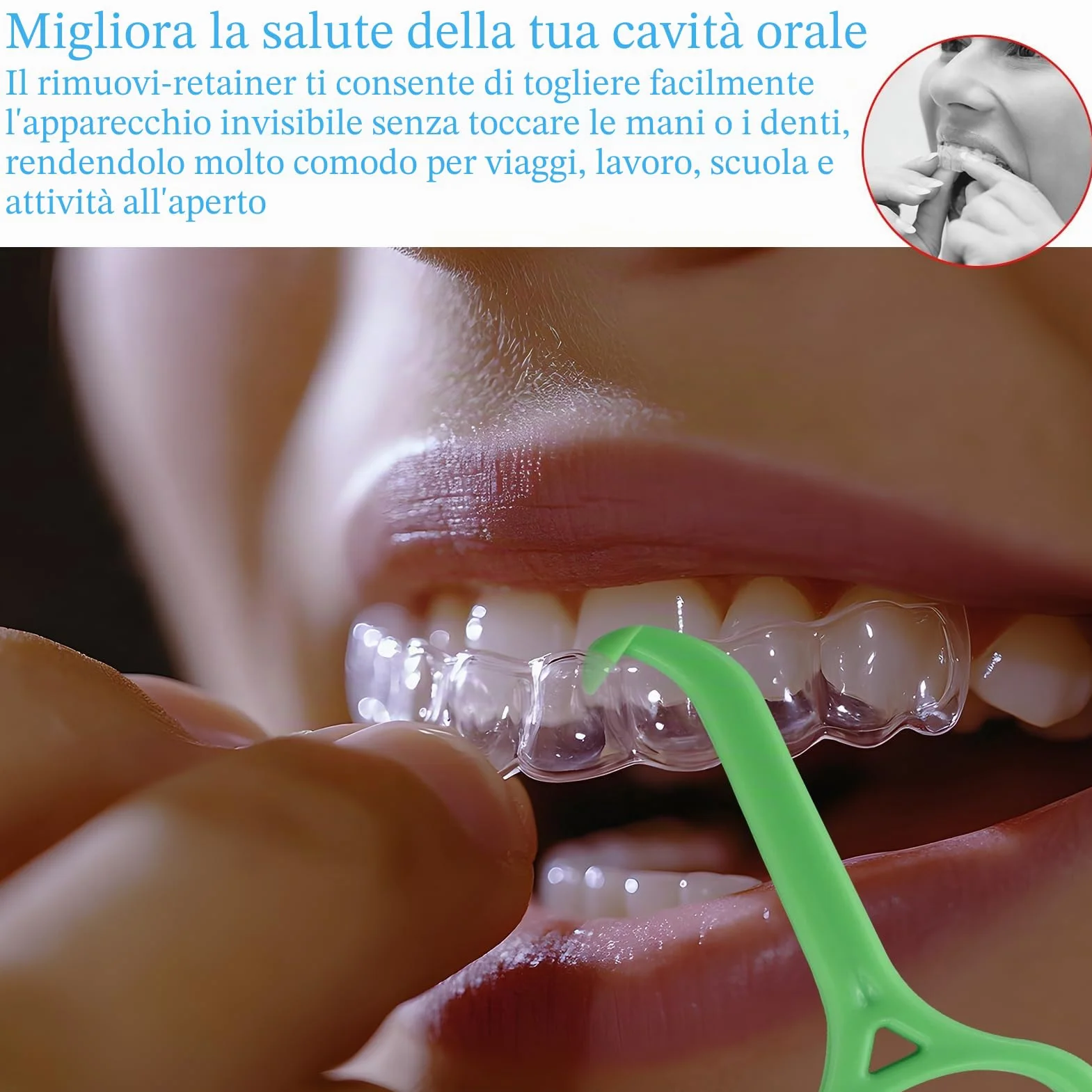 Strumenti di Rimozione Ortodontici Invisibili Allineatore Estrattore 8 Pezzi