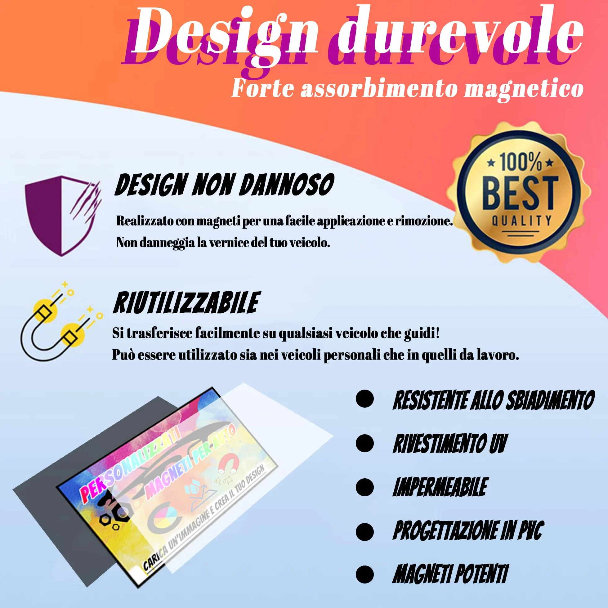 Adesivi per Auto Magneti Personalizzati con Testo e Logo, Magnete Pubblicità Aziendale