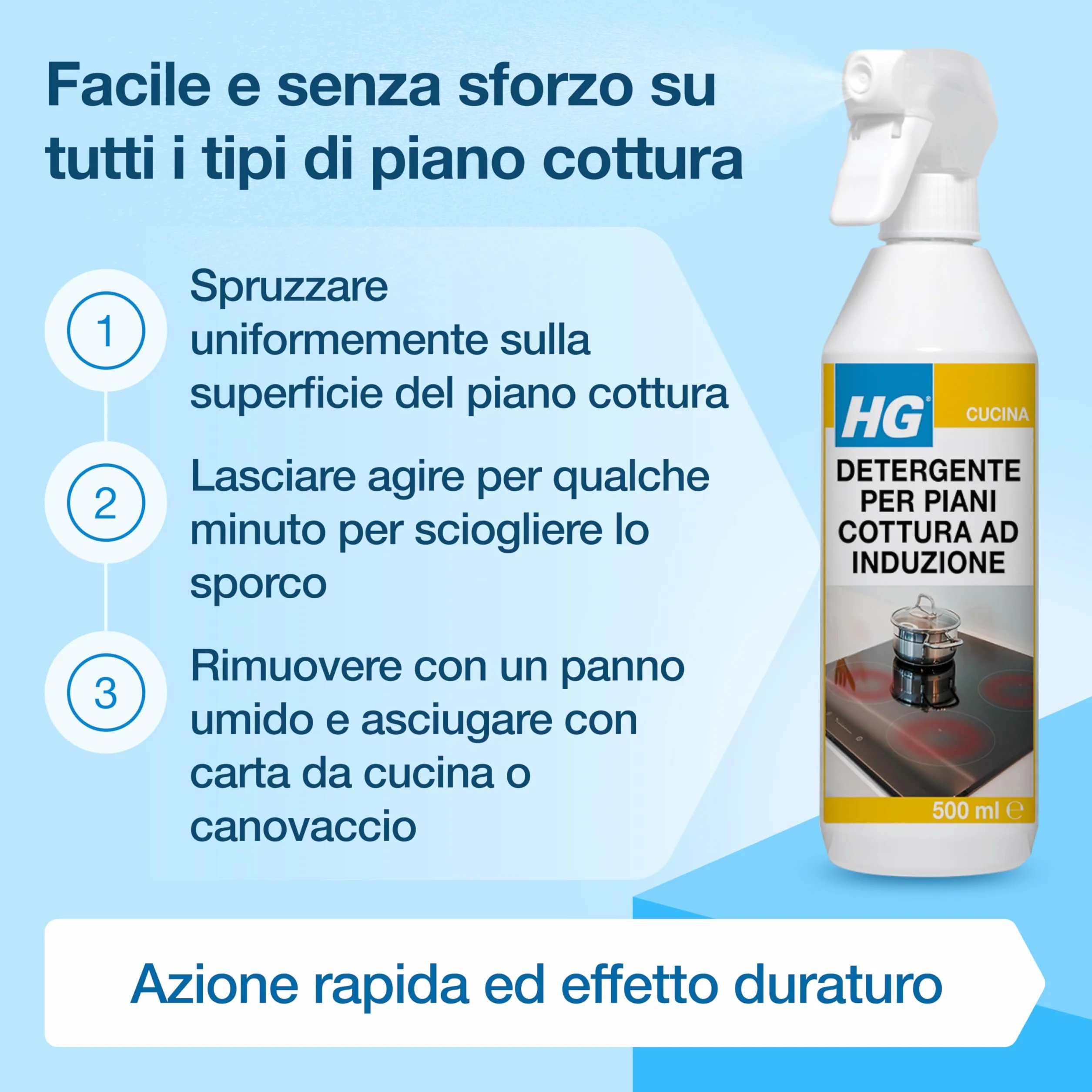 HG Detergente Piani Cottura Vetroceramica Gas 500 ml
