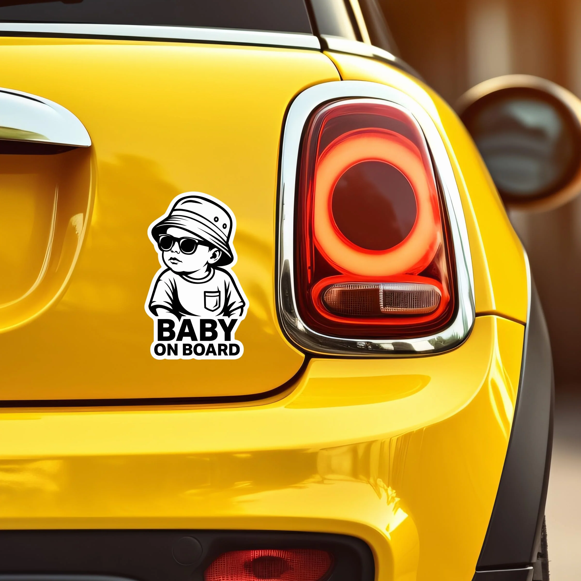 Adesivo per auto con scritta "Baby on Board", in vinile, 15 x 9,5 cm, resistente alle intemperie e ai raggi UV, autoadesivo, laminato per una maggiore protezione, antigraffio e colori vivaci, design